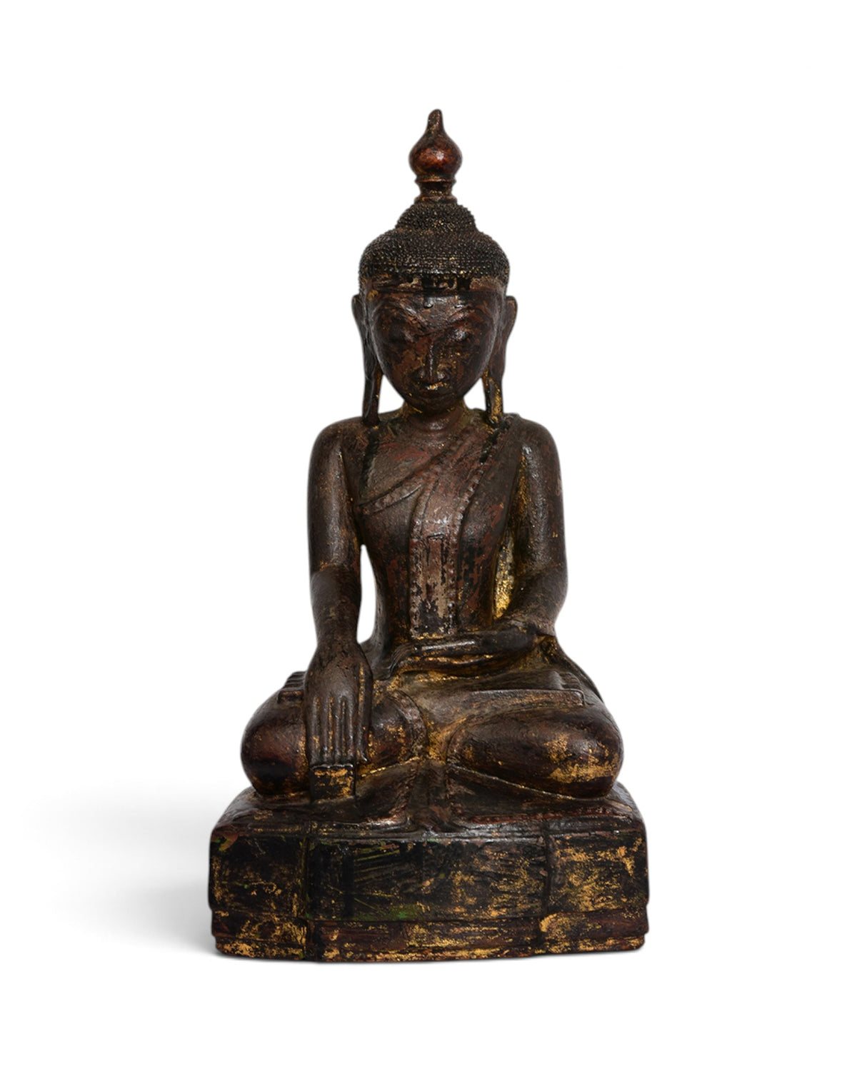Burmese Wooden Seated Buddha, Shan Style