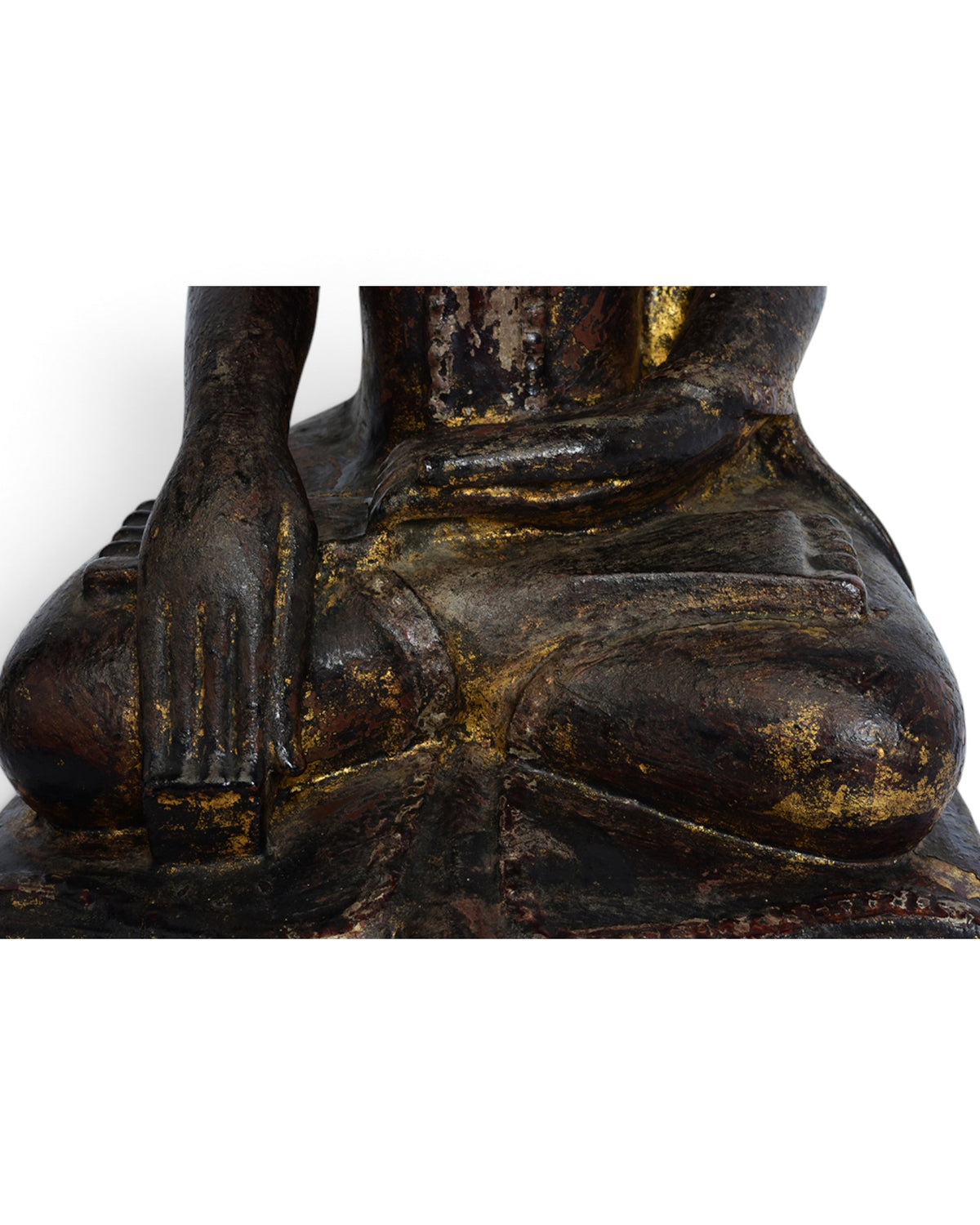 Burmese Wooden Seated Buddha, Shan Style