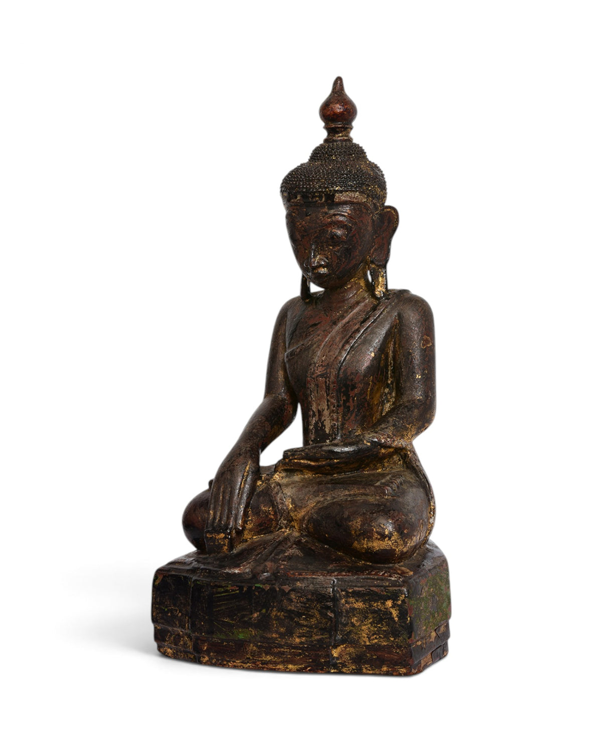 Burmese Wooden Seated Buddha, Shan Style