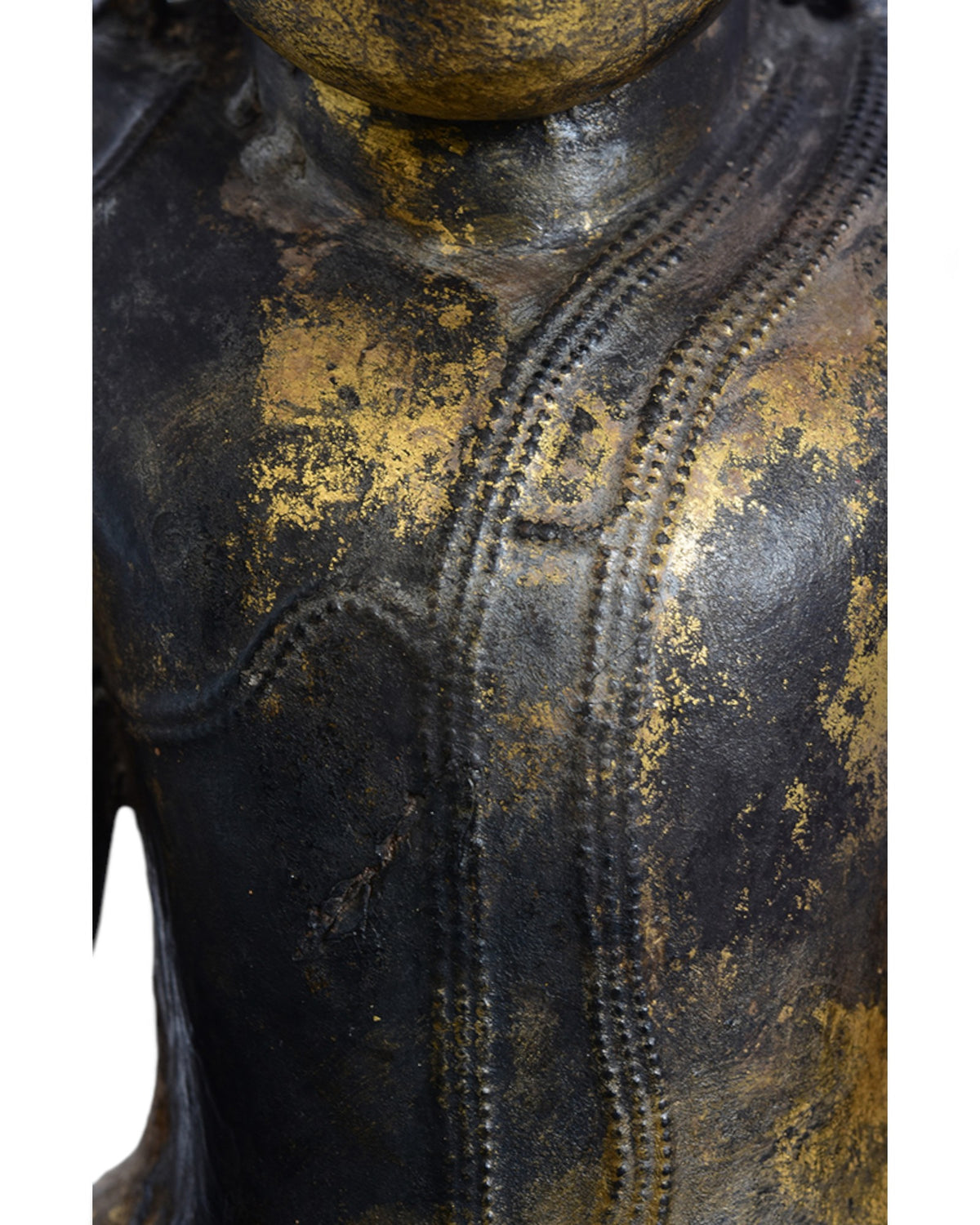 Burmese Wooden Seated Buddha, Black Lacquer