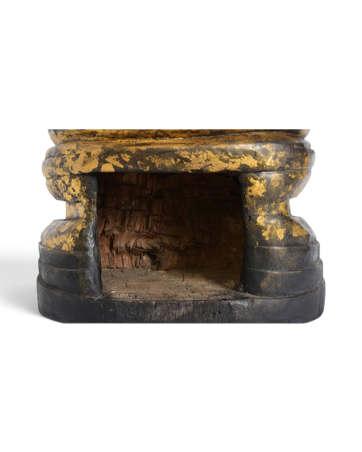 Burmese Wooden Seated Buddha, Black Lacquer