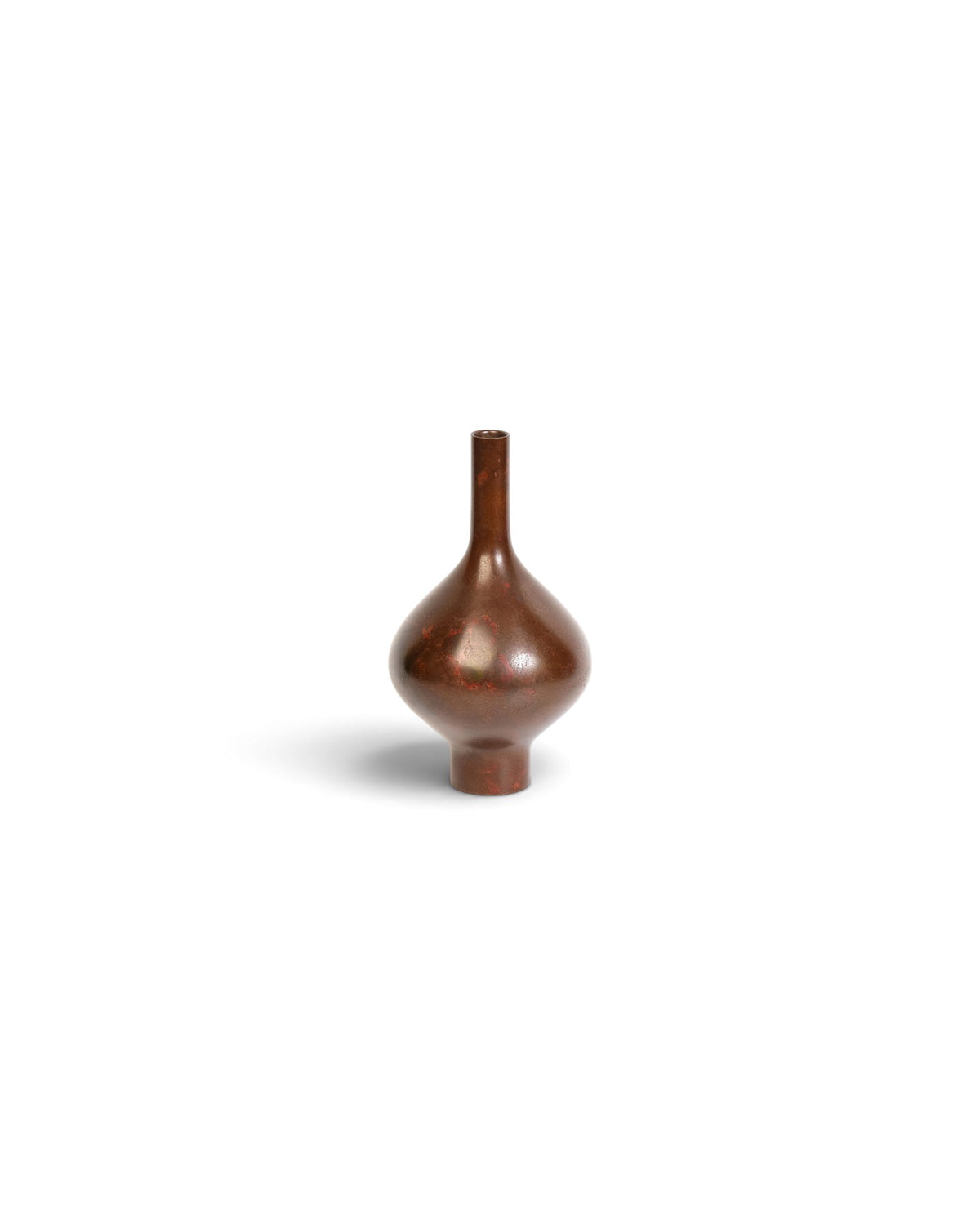 Japanese Bulbous Bronze Vase with Artist Sign - 20th Century