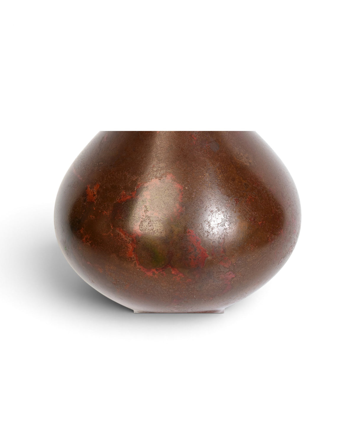Japanese Bulbous Bronze Vase with Artist Sign - 20th Century