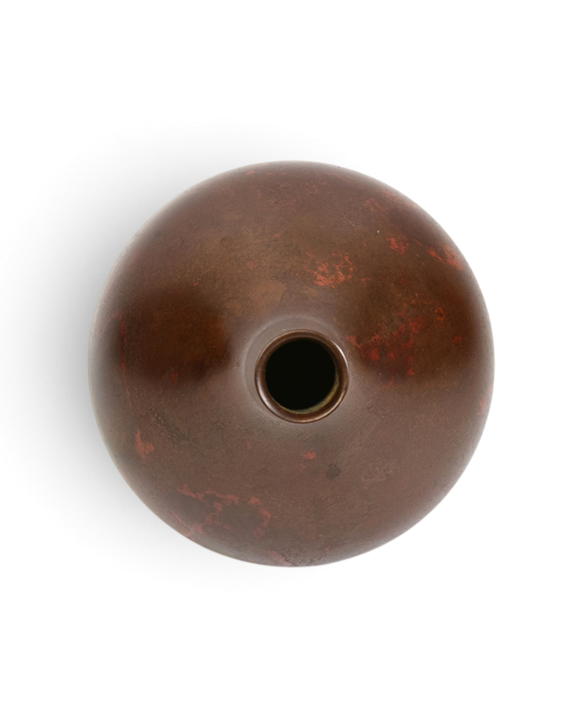 Japanese Bulbous Bronze Vase with Artist Sign - 20th Century