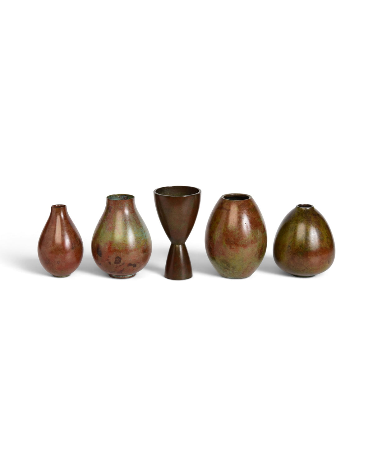 A Set of Japanese Showa Period Bronze Vases - Set of 5