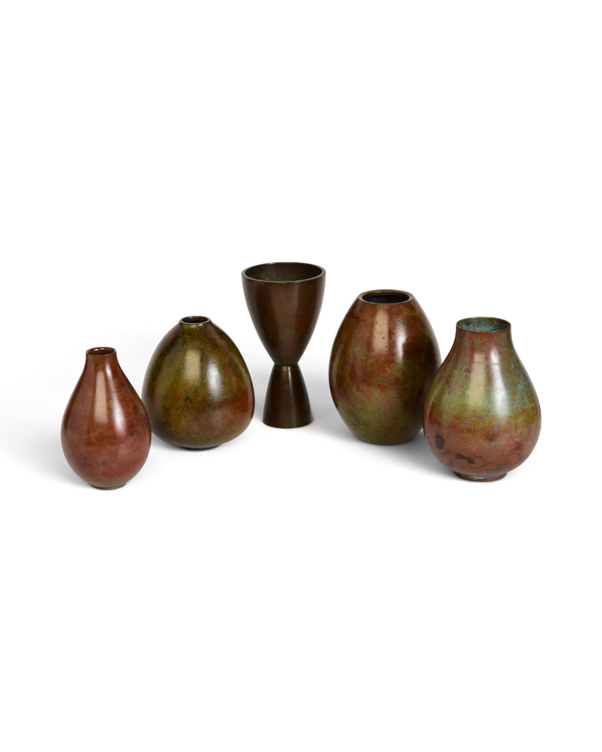 A Set of Japanese Showa Period Bronze Vases - Set of 5