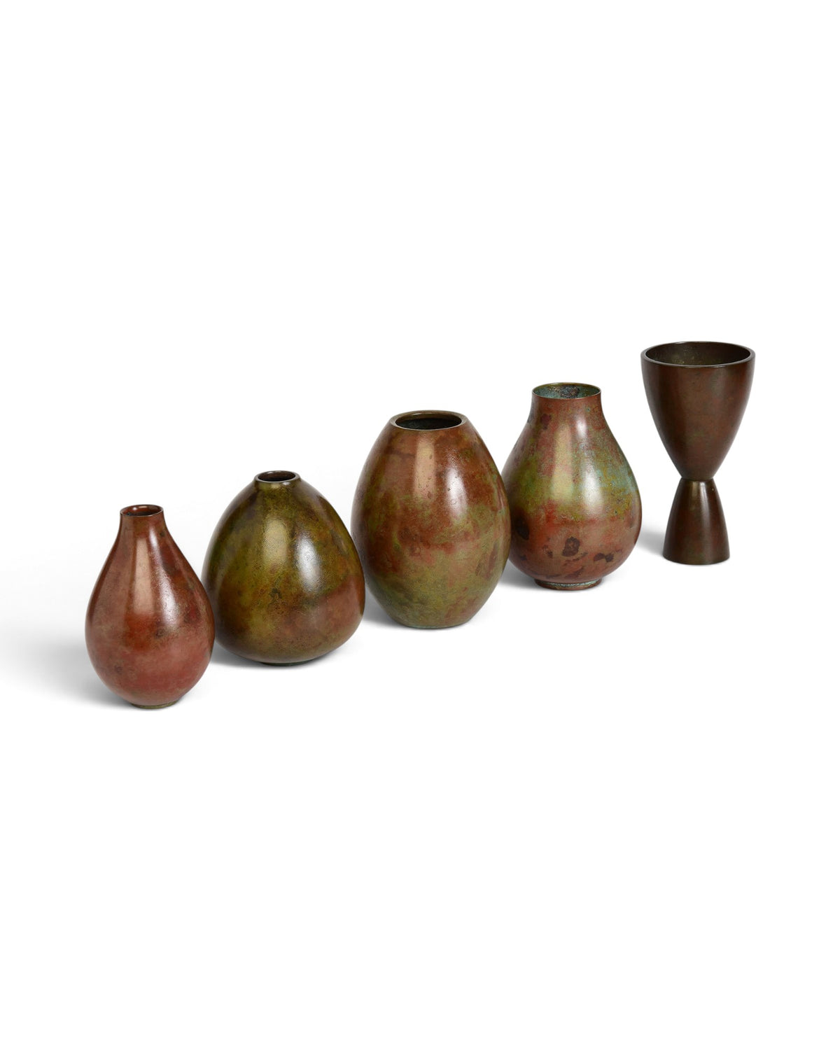 A Set of Japanese Showa Period Bronze Vases - Set of 5