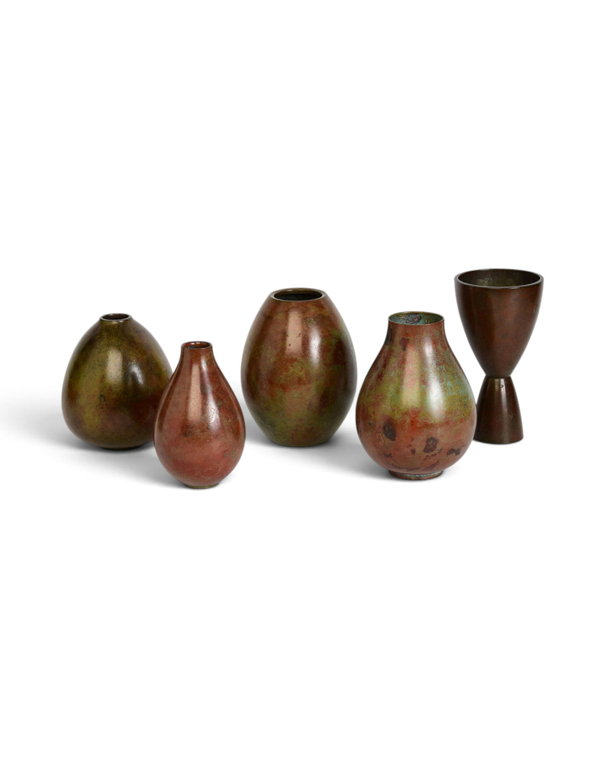 A Set of Japanese Showa Period Bronze Vases - Set of 5