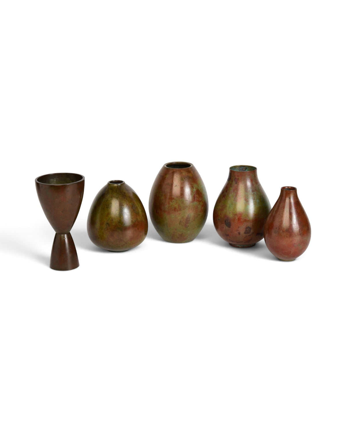 A Set of Japanese Showa Period Bronze Vases - Set of 5
