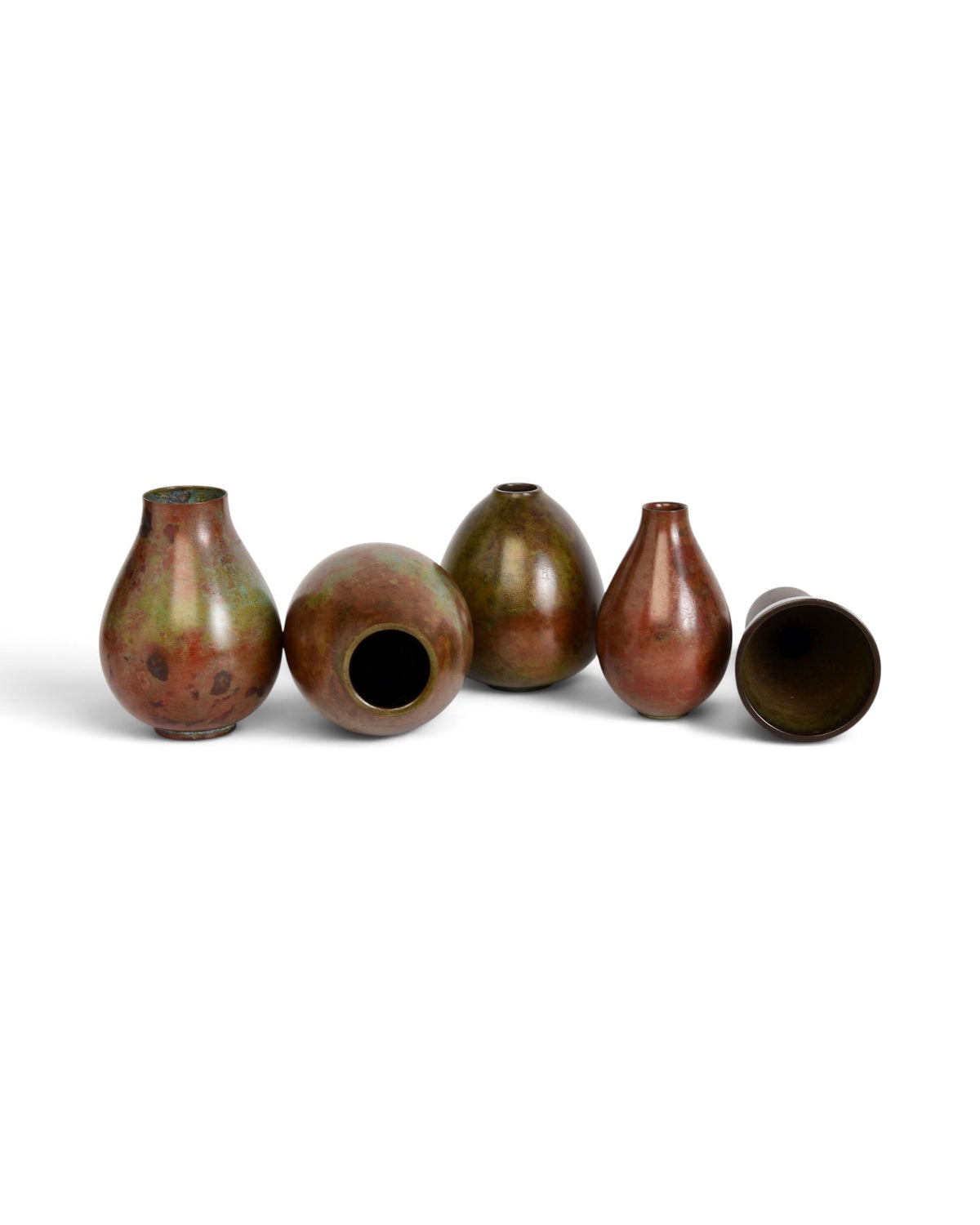 A Set of Japanese Showa Period Bronze Vases - Set of 5
