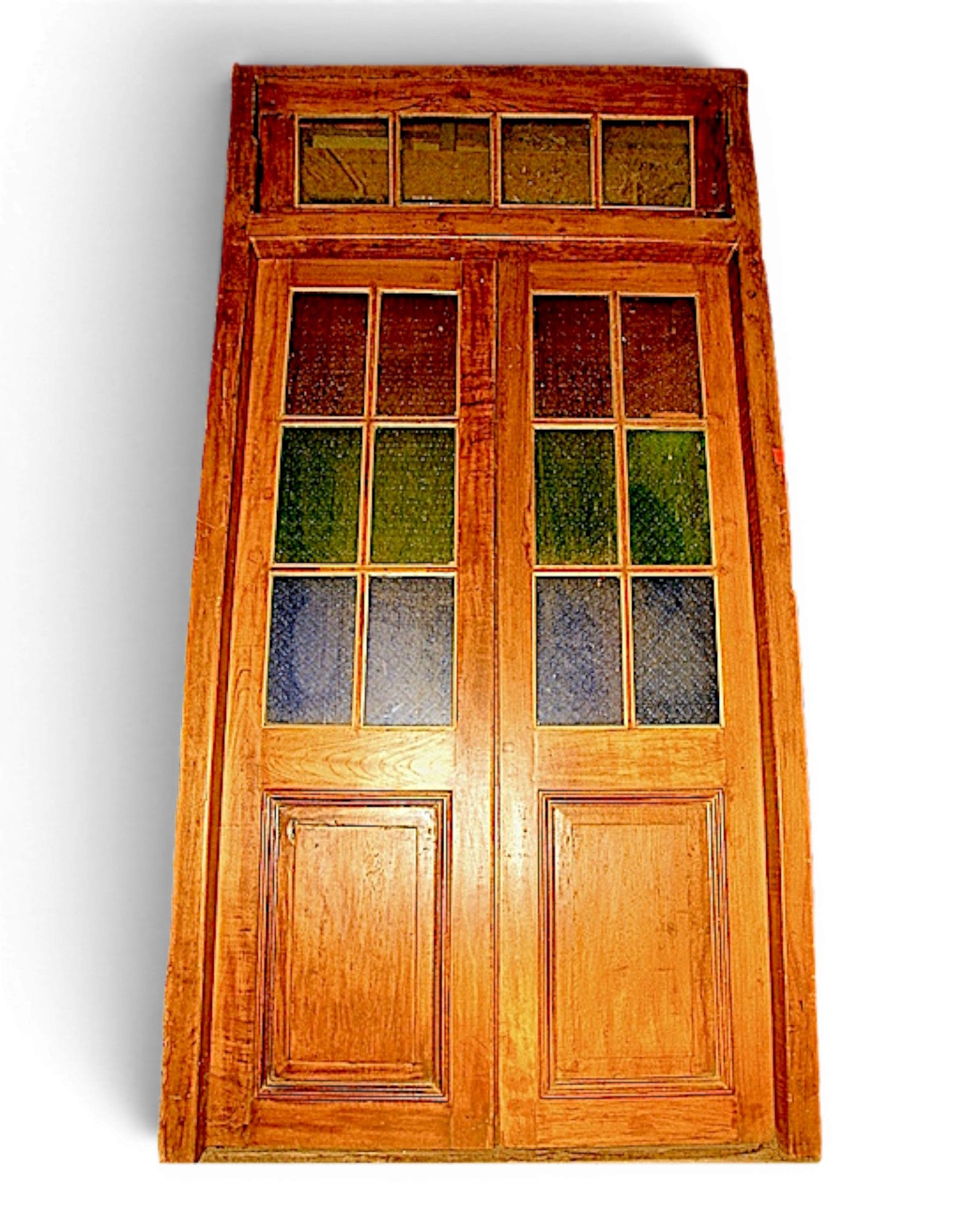 Teak Door with Single Transom Window - 1920s (E)