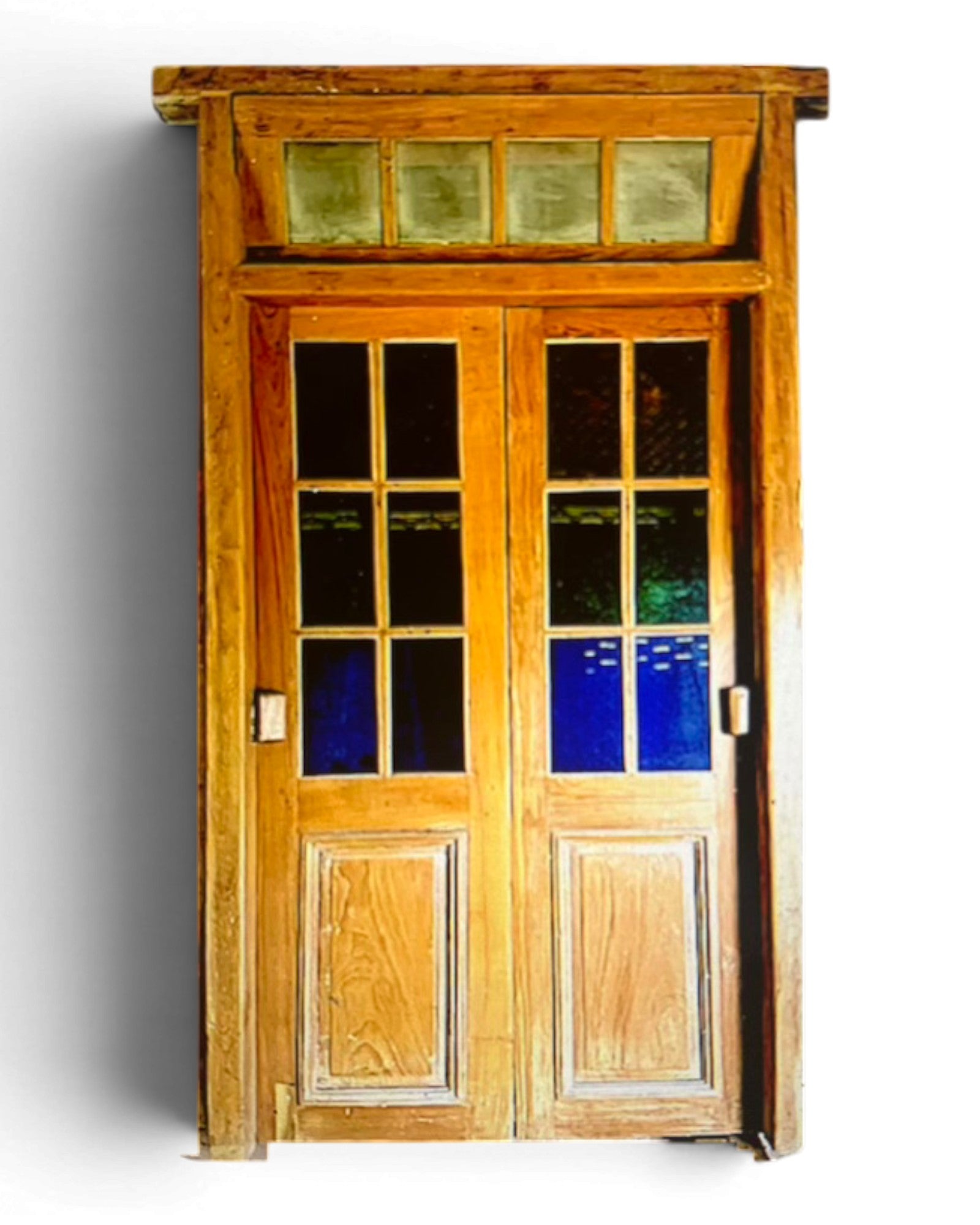 Teak Door with Single Transom Window - 1920s (D)