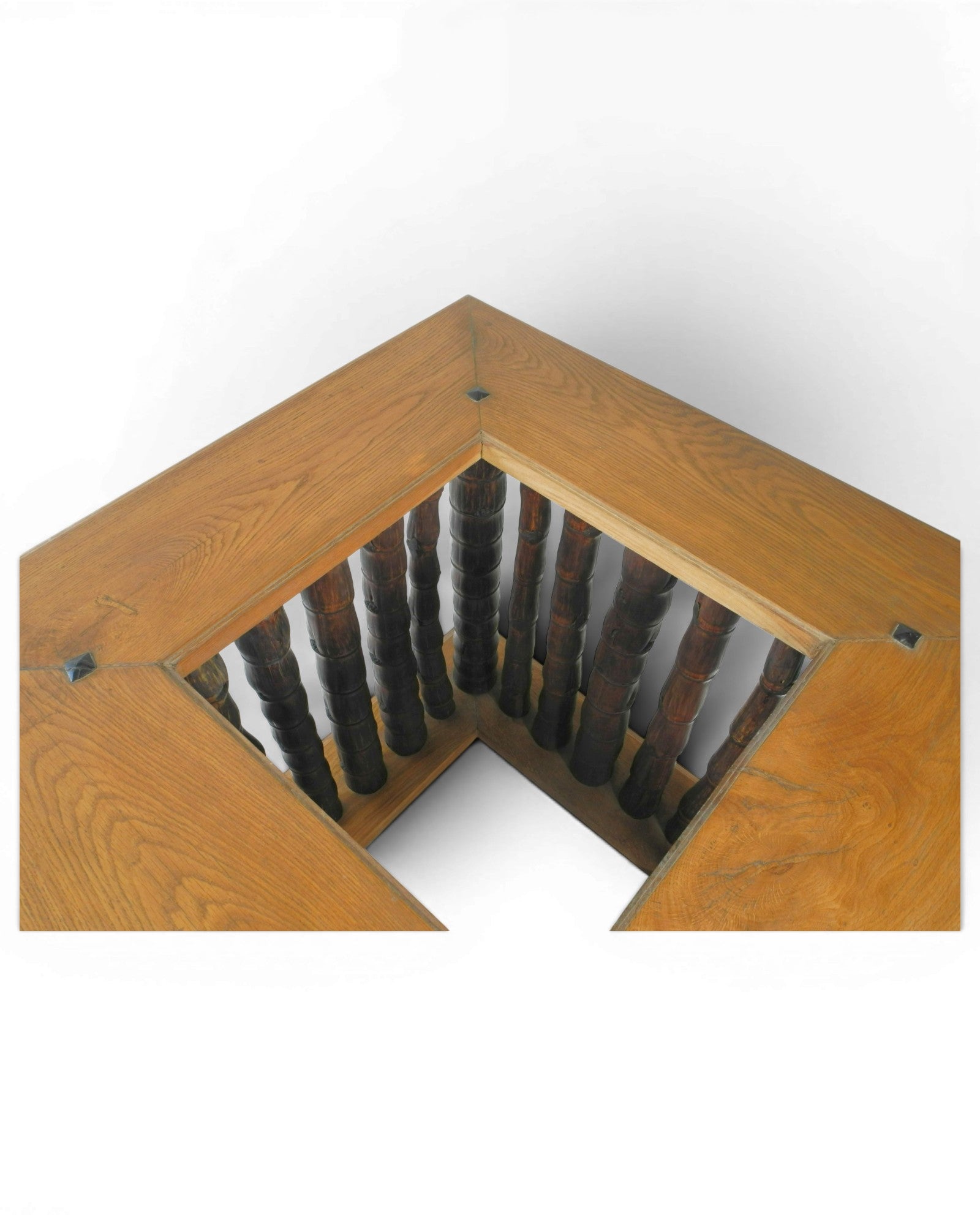 Square Oak and Buddha Belly Bamboo Table - Surround Living - 9