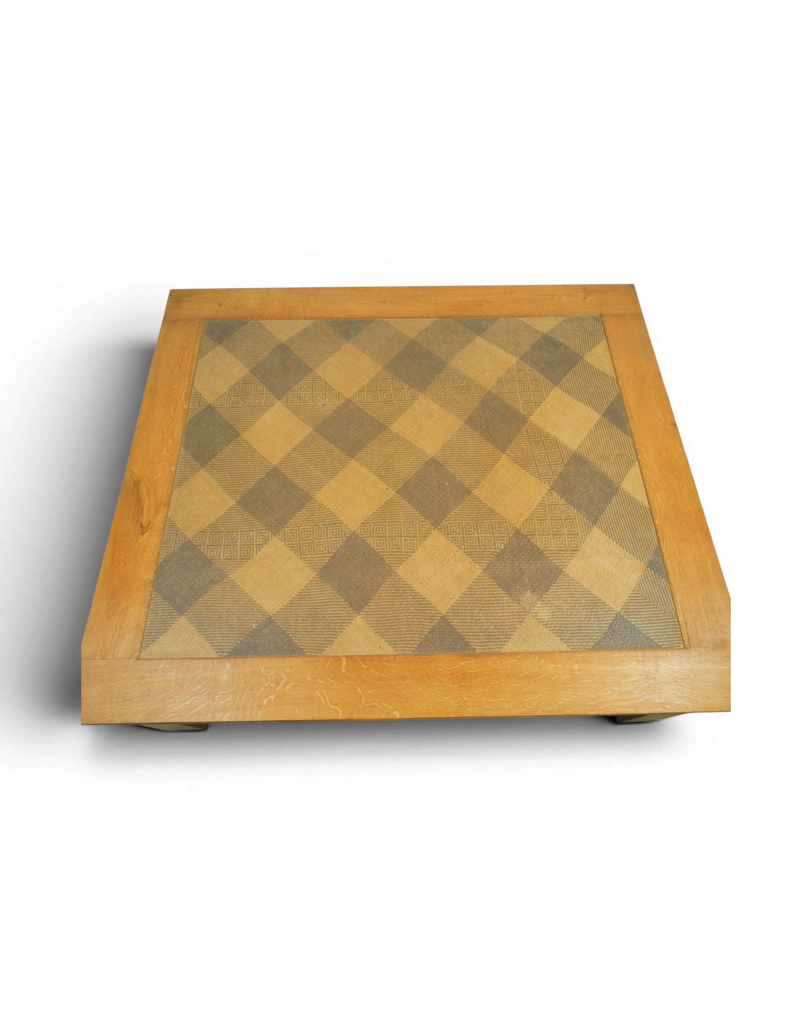 Oak Wood Coffee Table with Borneo Checkered Rattan Top - Surround Living - 6