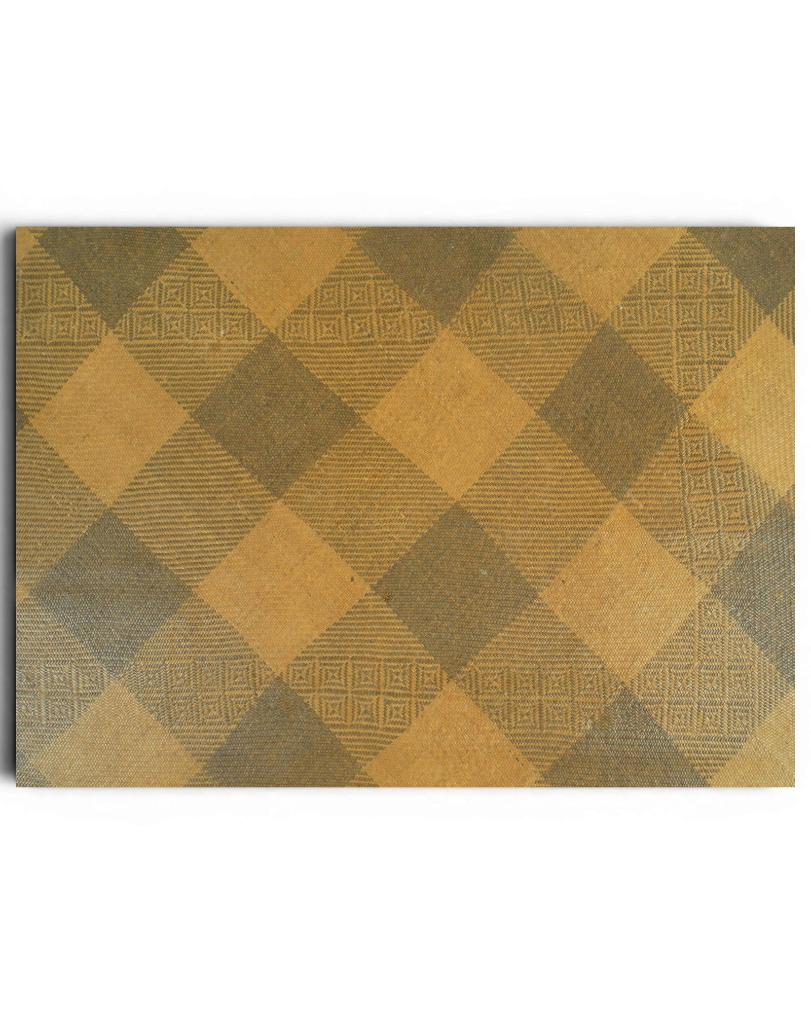 Oak Wood Coffee Table with Borneo Checkered Rattan Top - Surround Living - 7