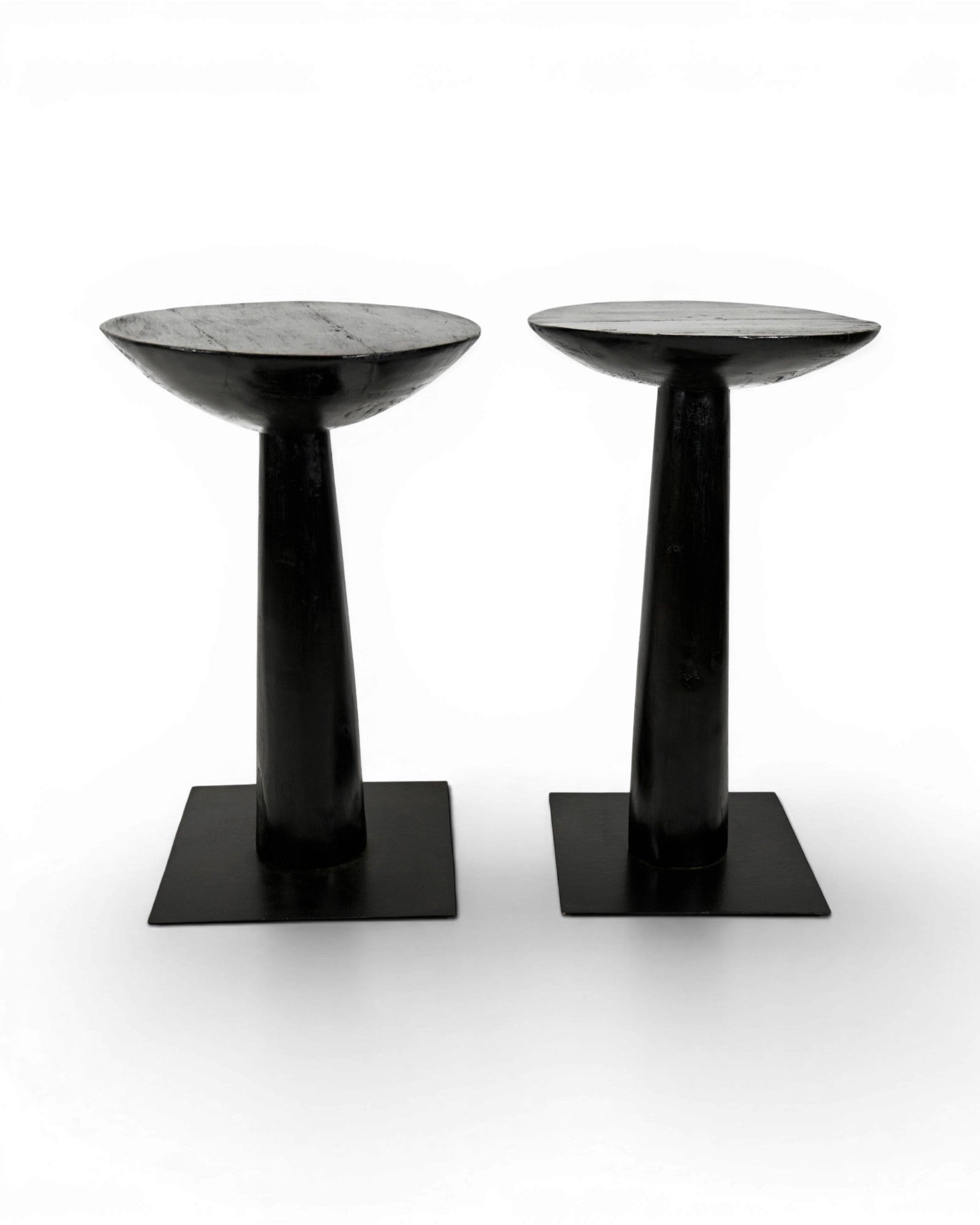 Black Lacquered Pedestal Tables - Set of 2 - Surround Living - 2