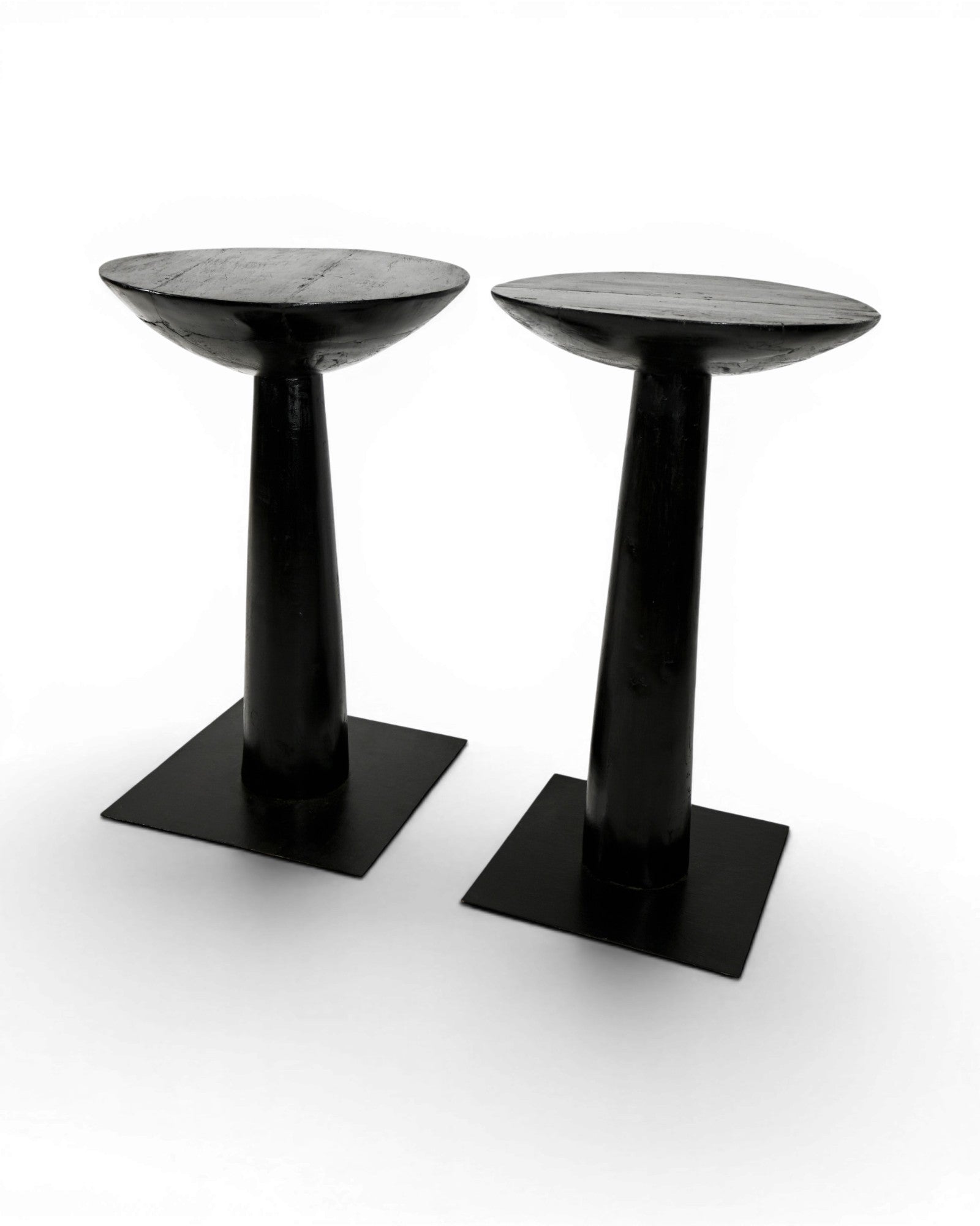 Black Lacquered Pedestal Tables - Set of 2 - Surround Living - 6