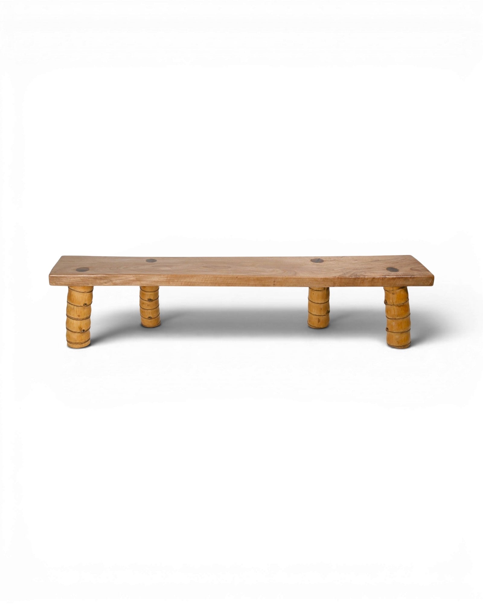 Low Santol Wood Bench with Buddha Belly Bamboo Legs - Surround Living - 2
