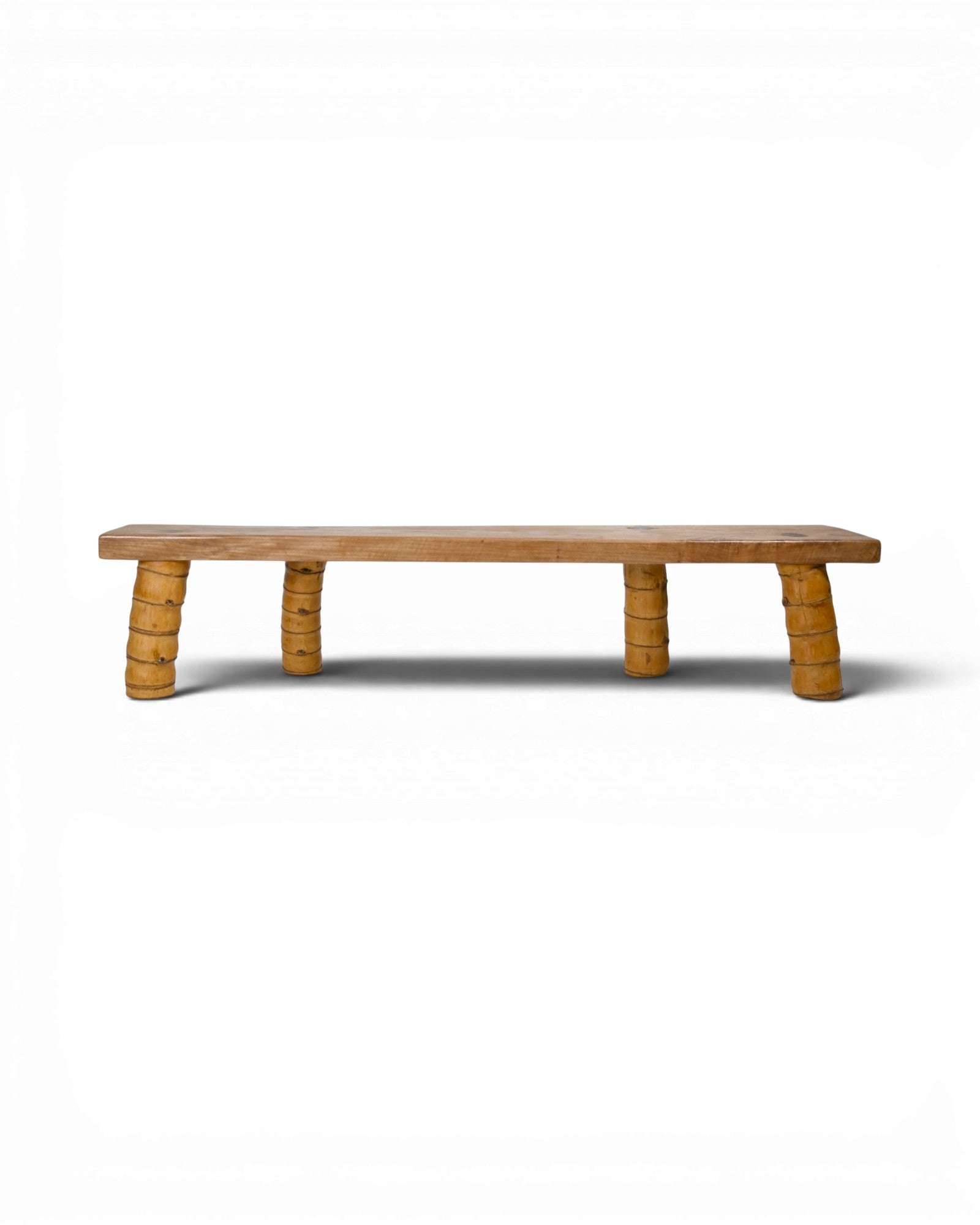 Low Santol Wood Bench with Buddha Belly Bamboo Legs - Surround Living - 4