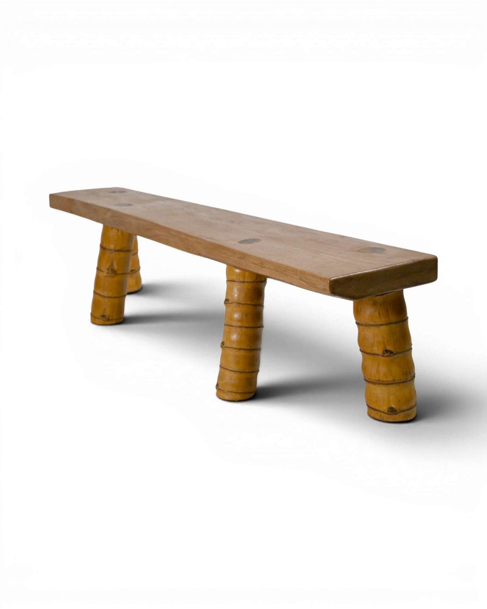 Low Santol Wood Bench with Buddha Belly Bamboo Legs - Surround Living - 5