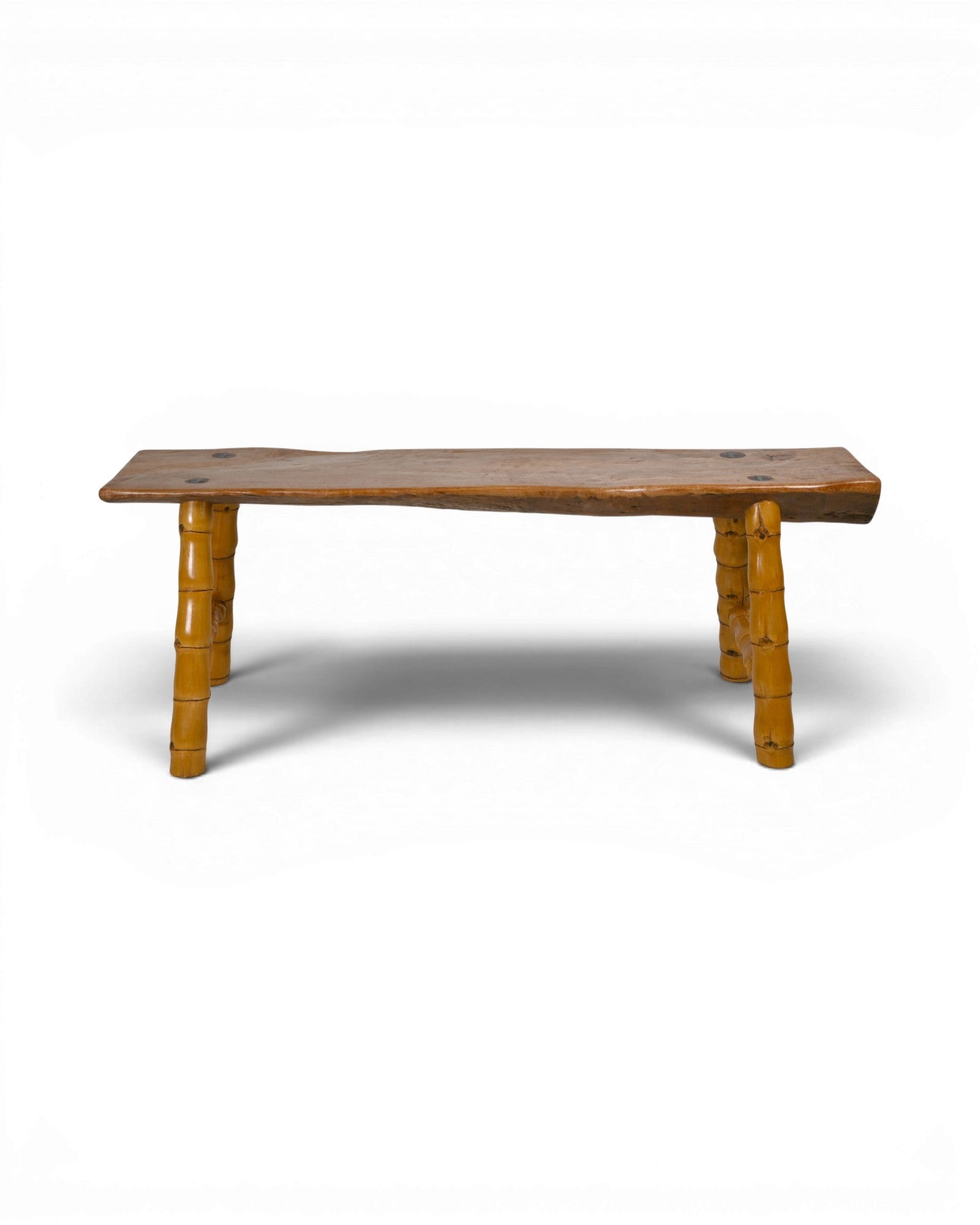 Low Santol Wood Bench with Buddha Belly Bamboo Legs - Surround Living - 10