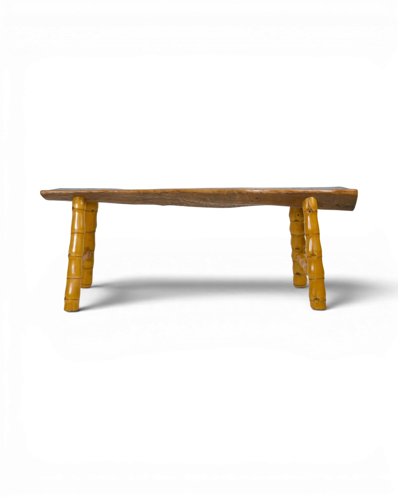 Low Santol Wood Bench with Buddha Belly Bamboo Legs - Surround Living - 11