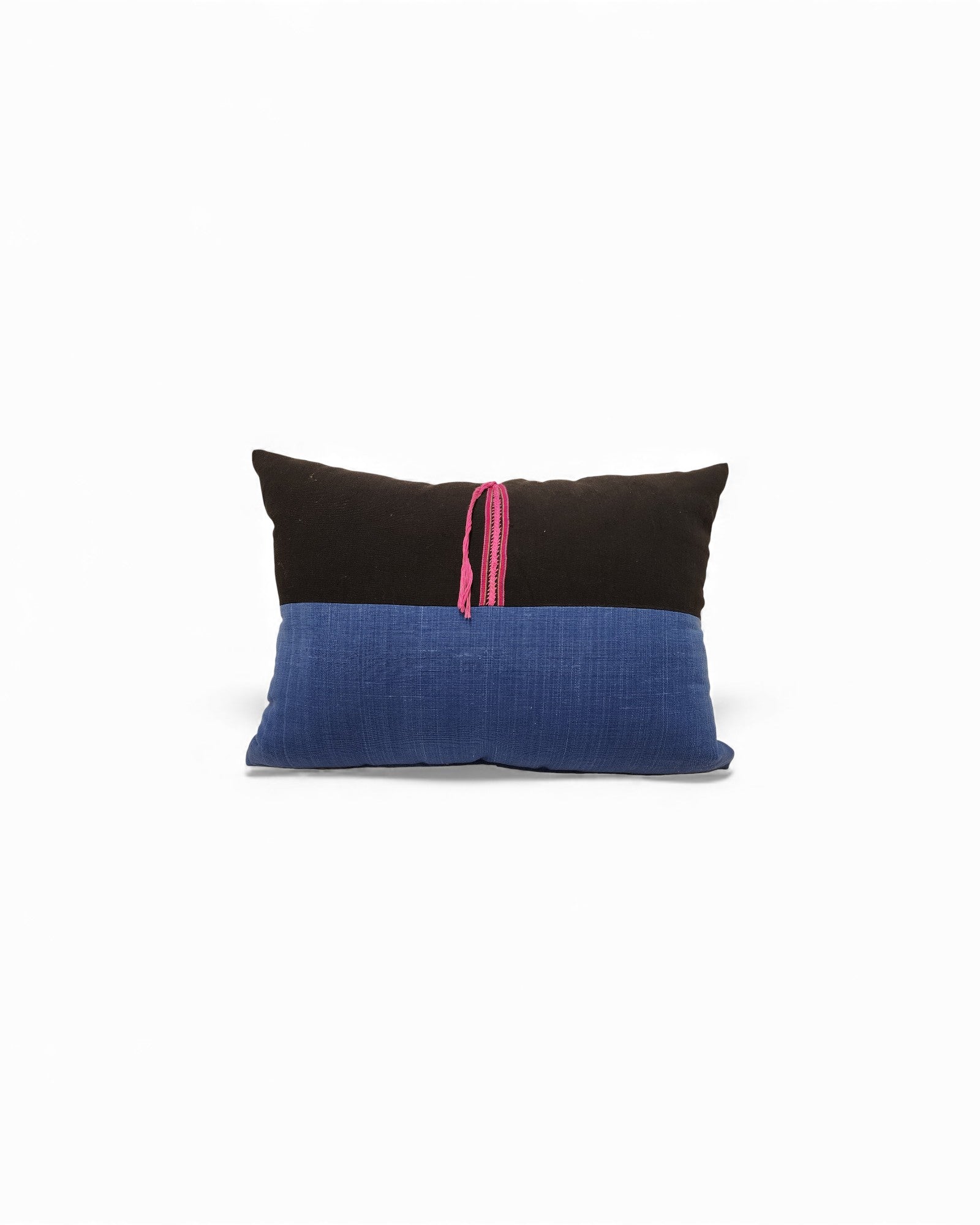 Hilltribe Lumbar Cushion with Beads - Red & Black