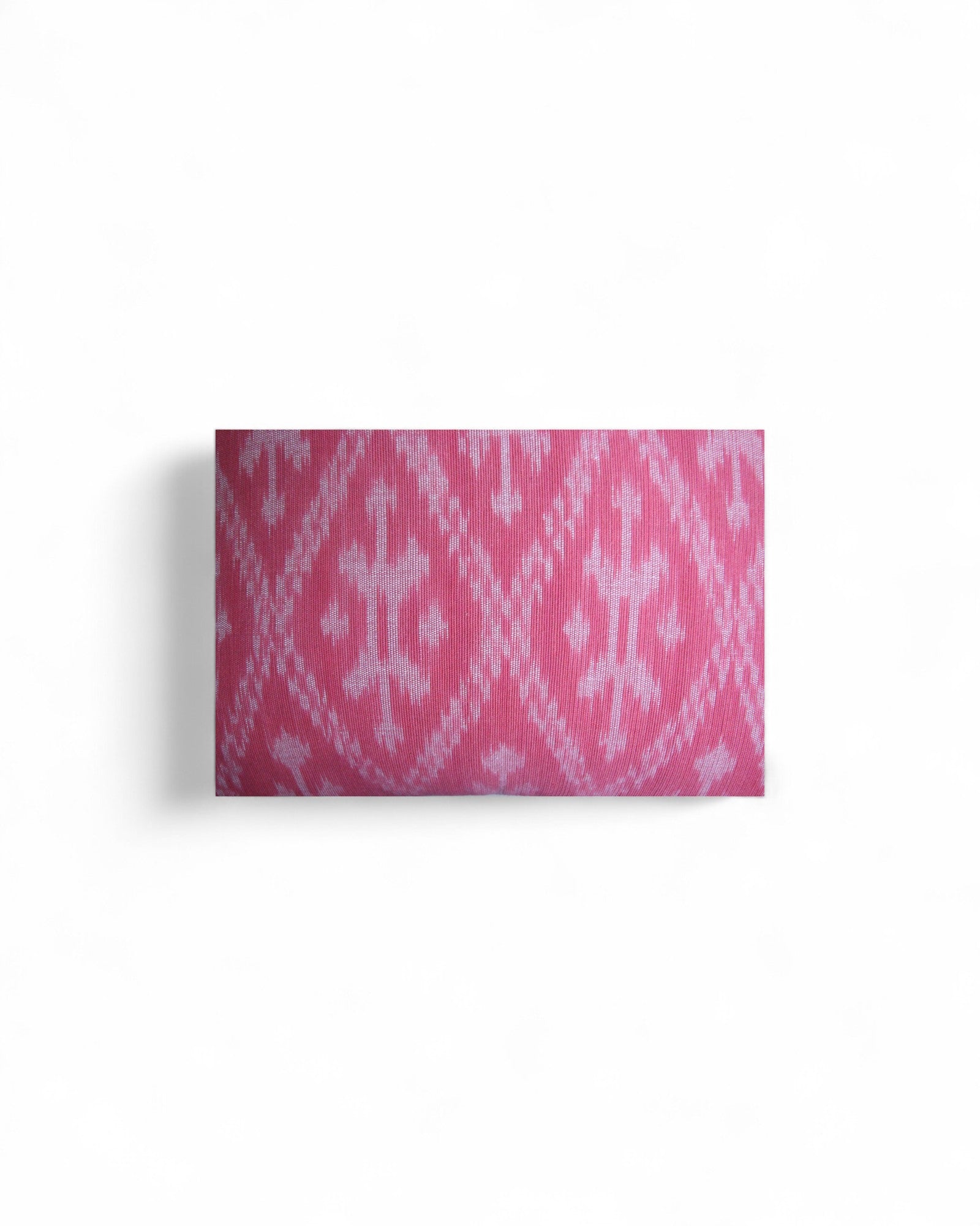 Square Cushion, Handwoven Mudmee Ikat Fabric - Pastel Pink
