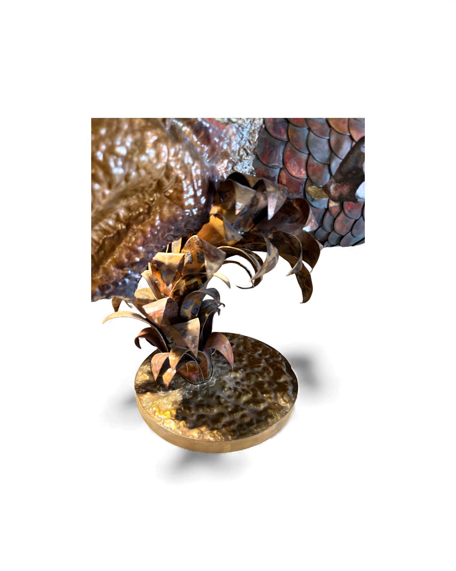 Irredescent Handcrafted Metal Fish Lamp Surround Living - 22