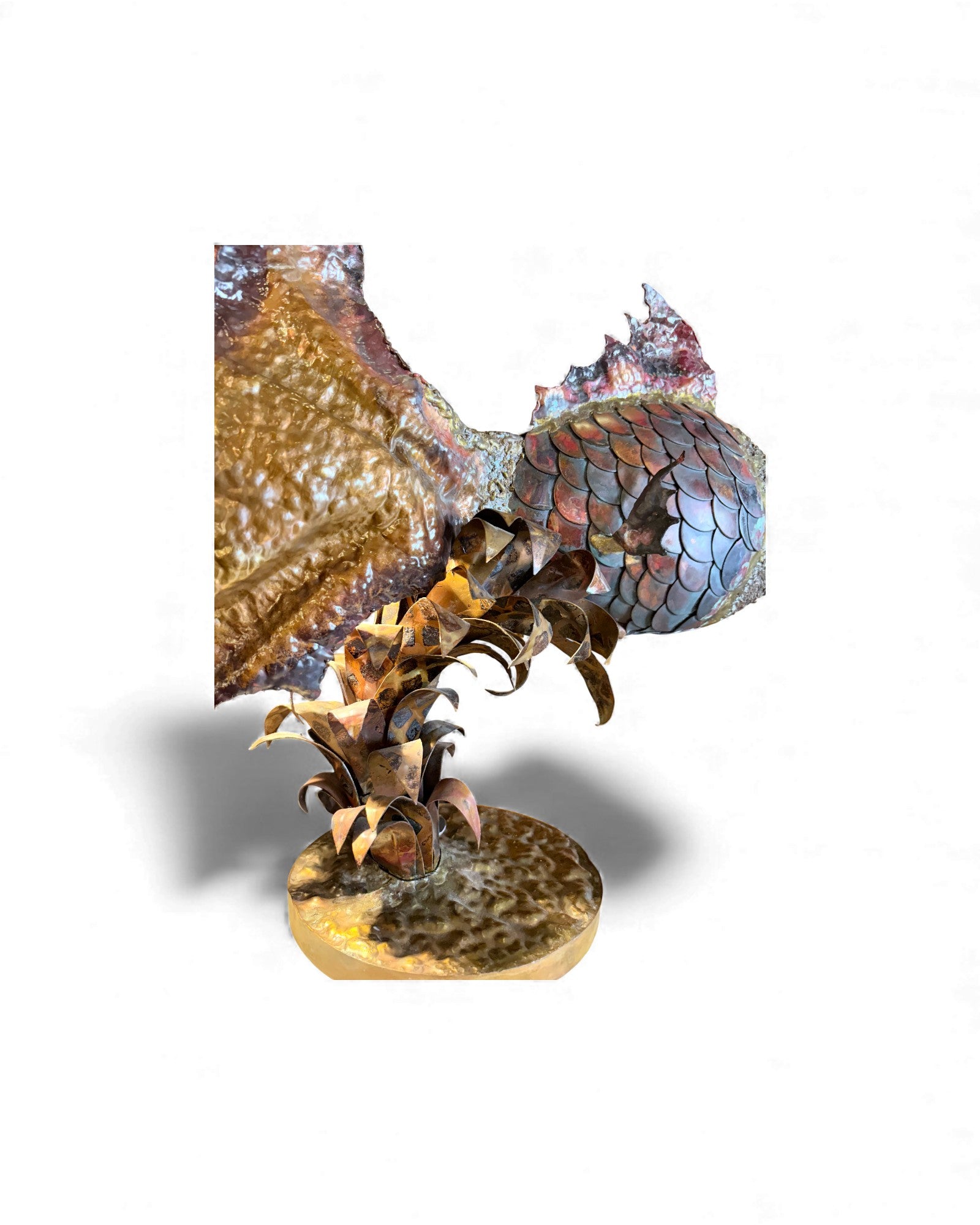 Irredescent Handcrafted Metal Fish Lamp Surround Living - 7