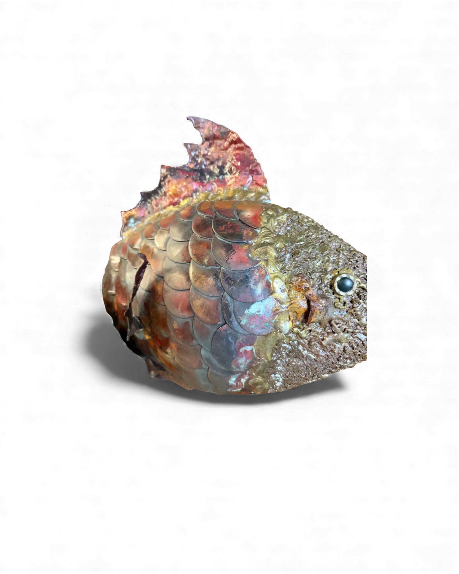 Irredescent Handcrafted Metal Fish Lamp Surround Living - 4