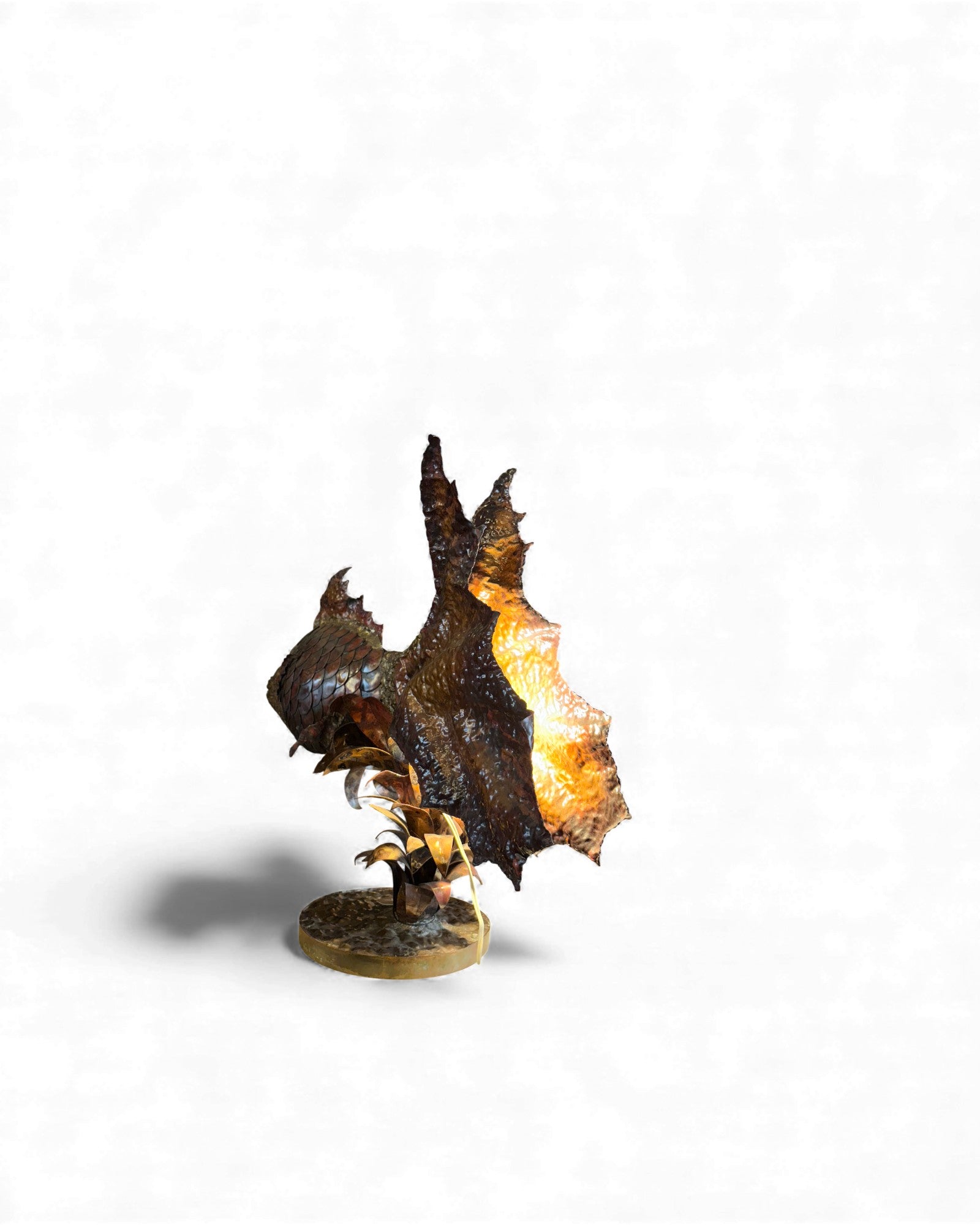 Irredescent Handcrafted Metal Fish Lamp Surround Living - 2