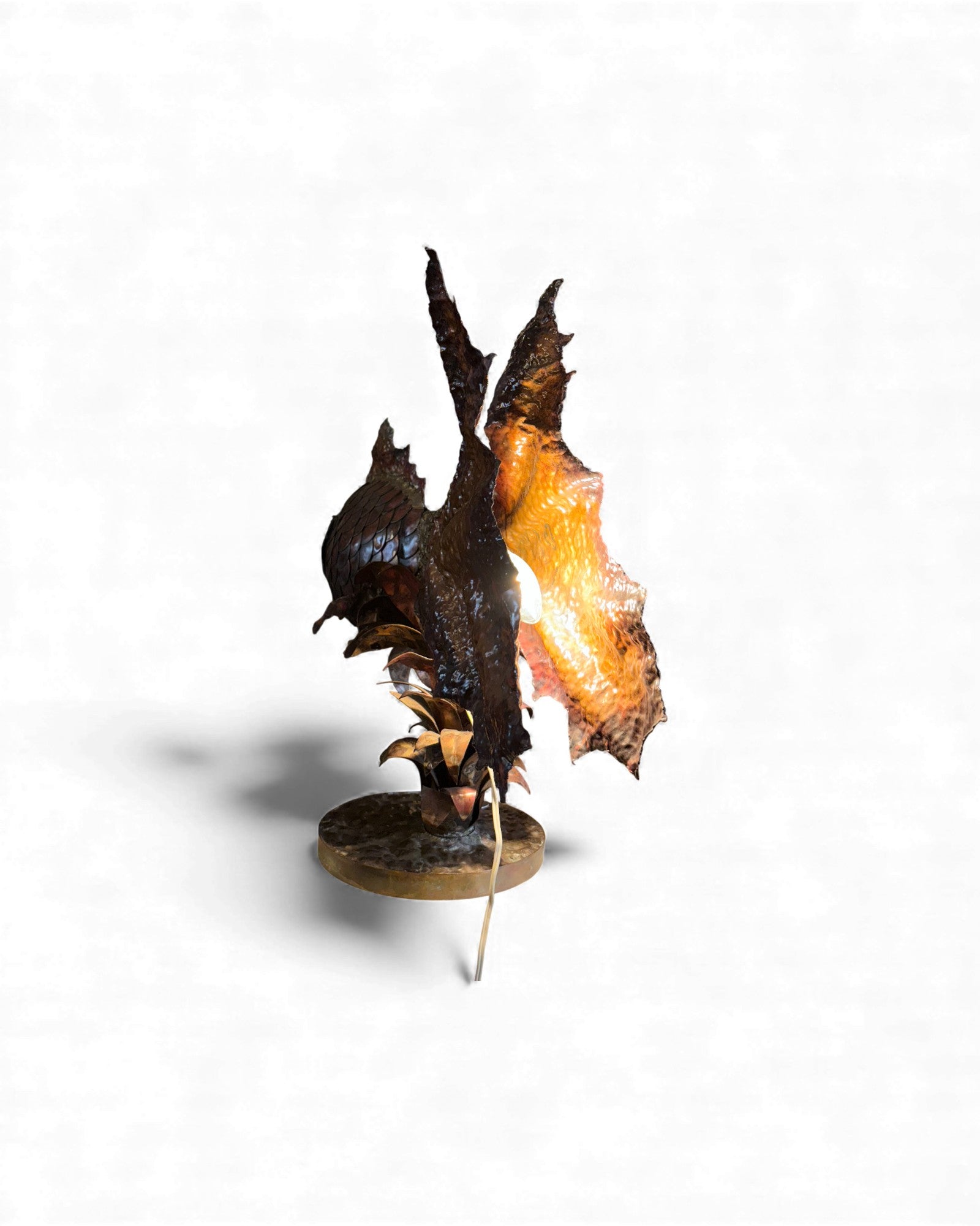 Irredescent Handcrafted Metal Fish Lamp Surround Living - 15