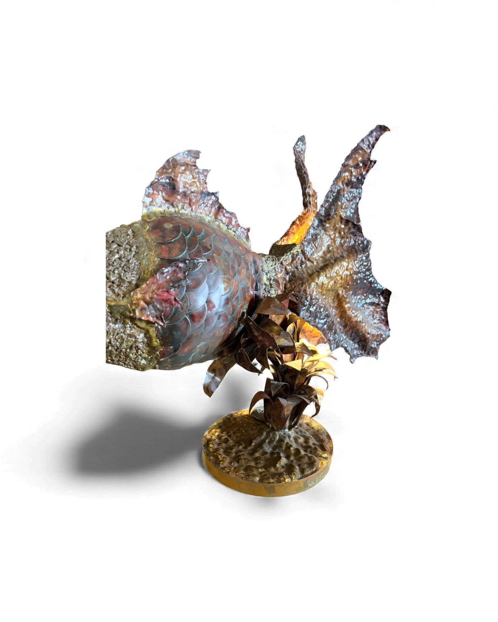 Irredescent Handcrafted Metal Fish Lamp Surround Living - 18