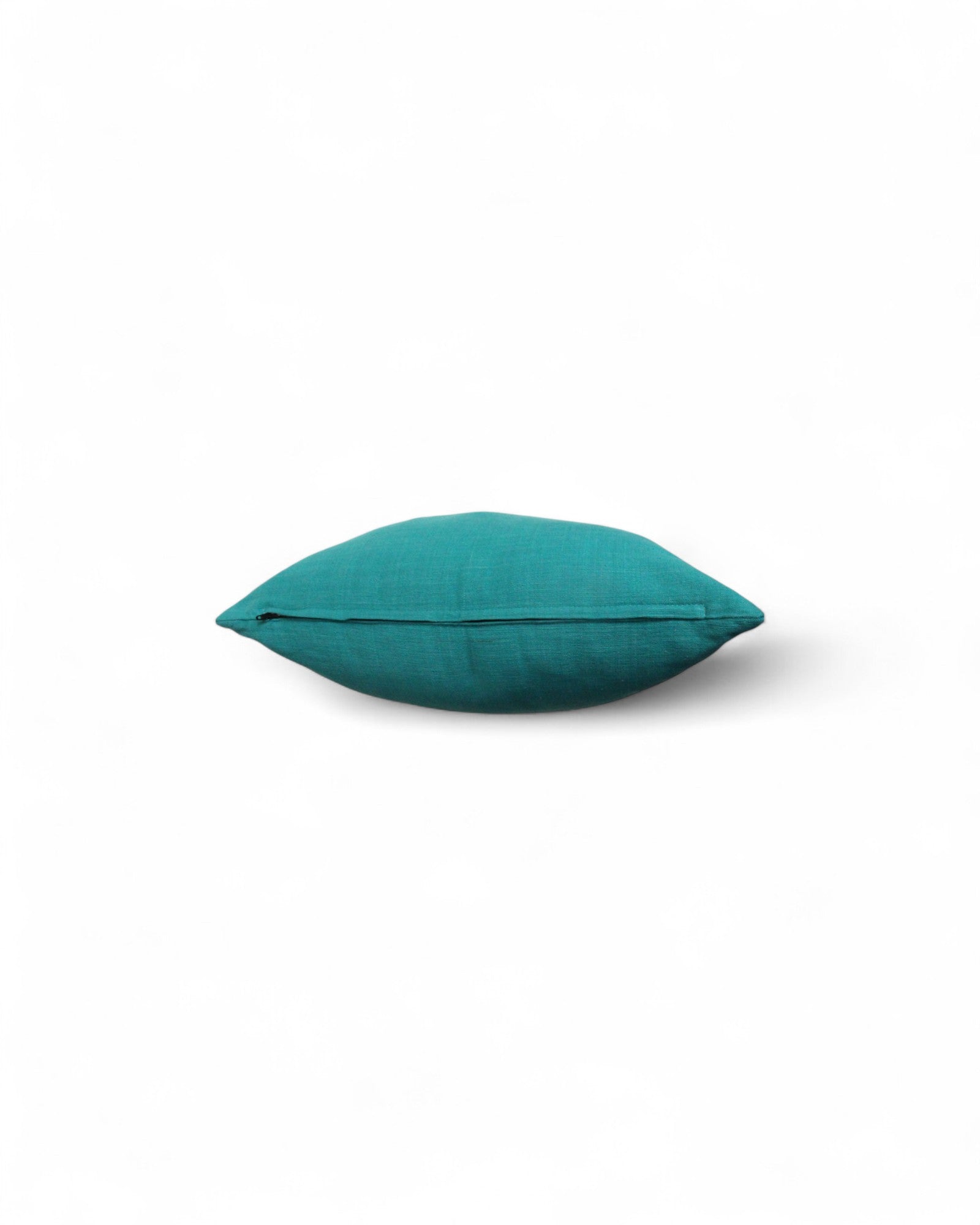 Square cushion with handwoven cotton and lisu embroidery center