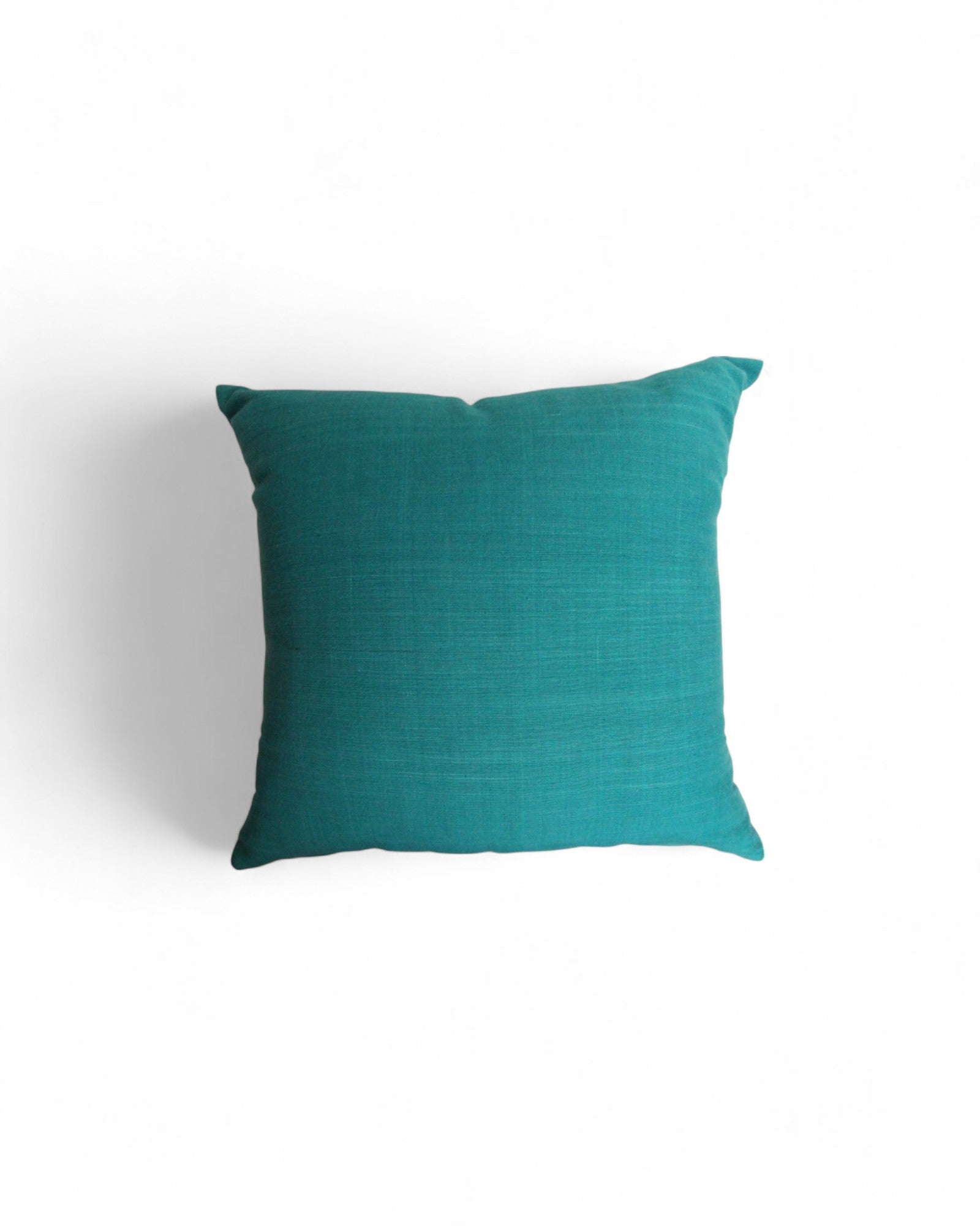 Square cushion with handwoven cotton and lisu embroidery center