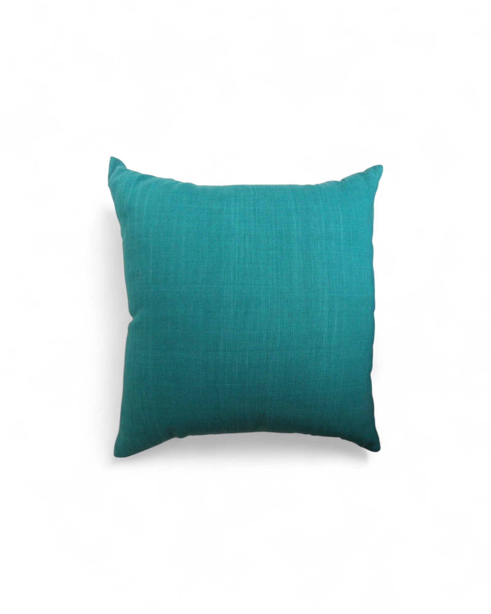 Square cushion with handwoven cotton and lisu embroidery center