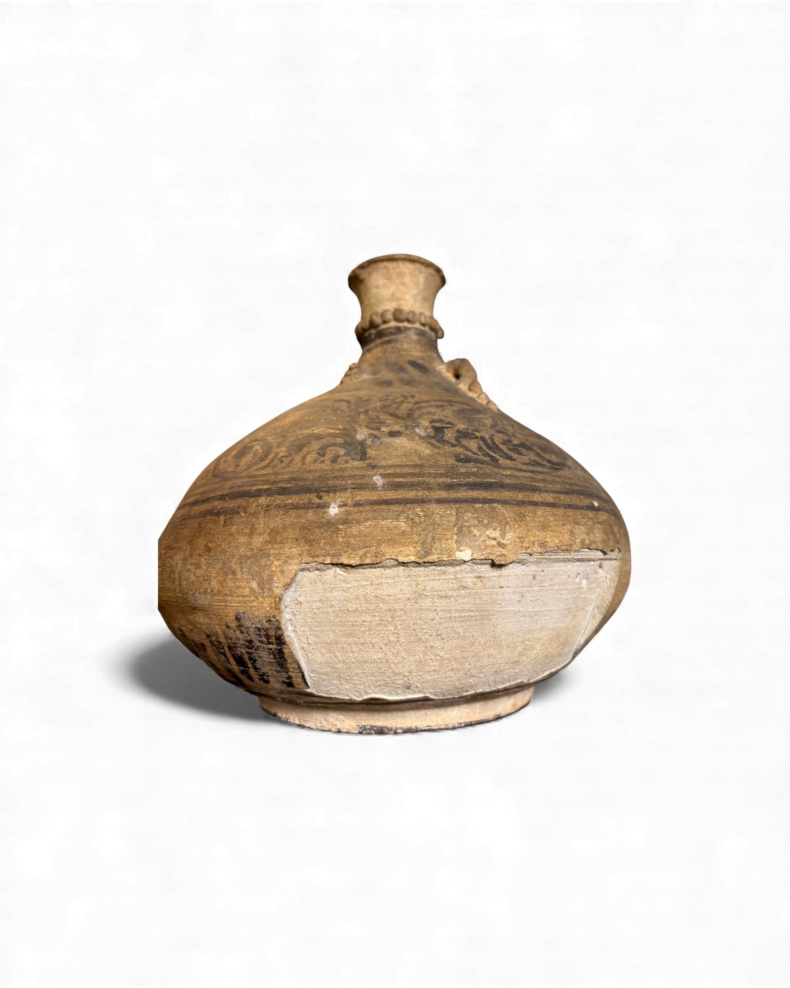 Antique Painted Earthenware Vessel Surround Living - 9