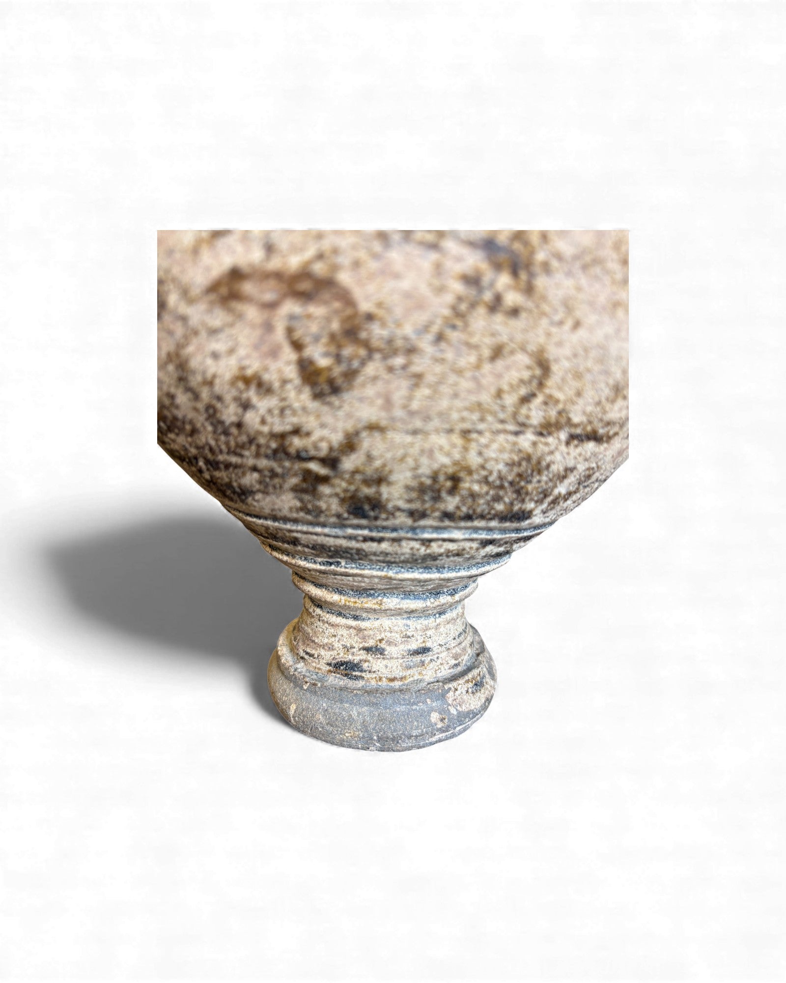 Antique Pedestal Earthenware Vessel Surround Living - 6