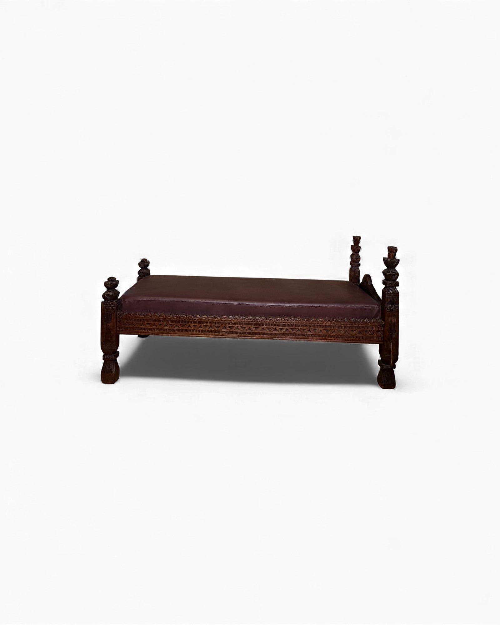 Antique Hand-Carved Wooden Daybed Surround Living - 2