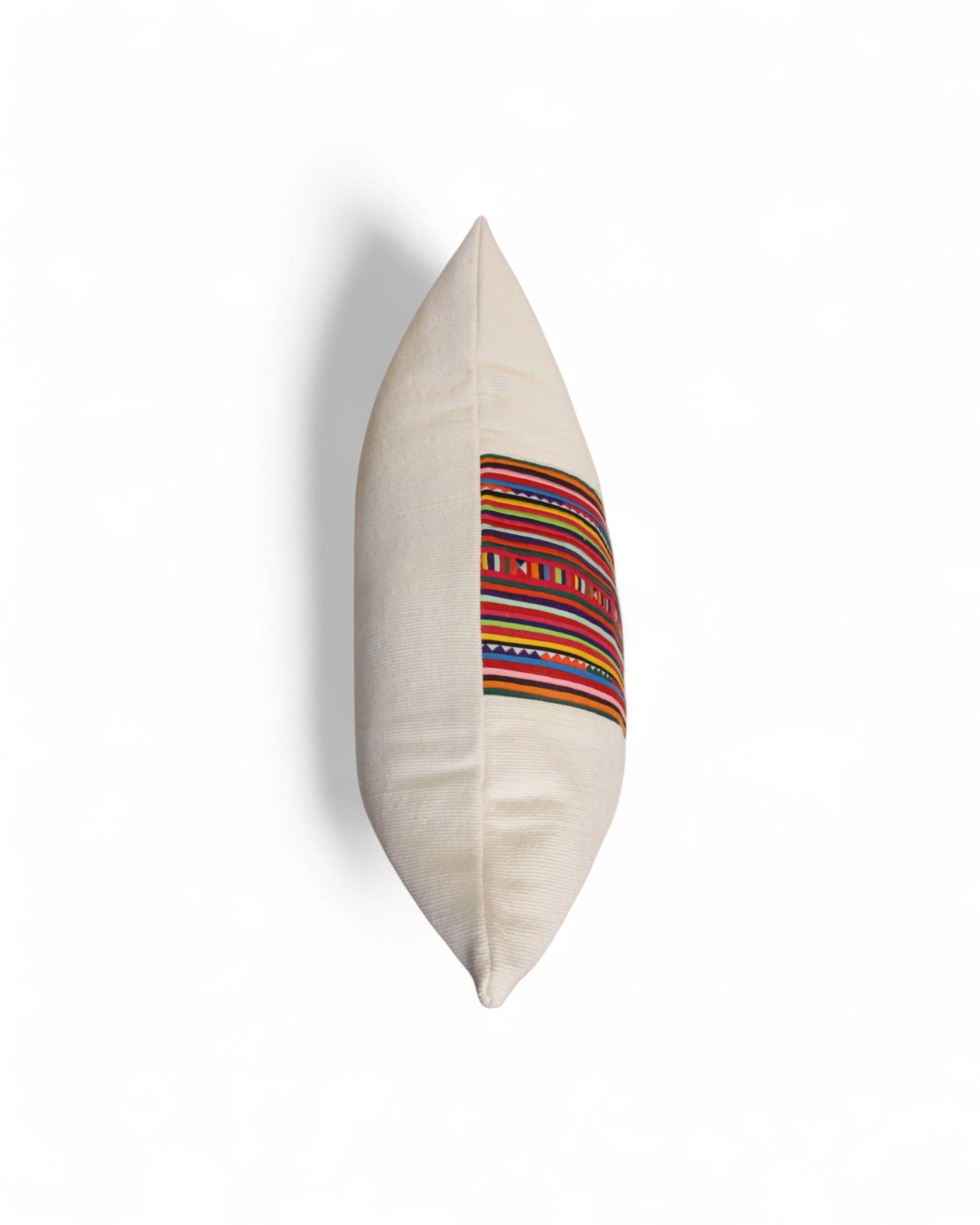 Square Cushion with Handwoven cotton & Lisu Embroidery