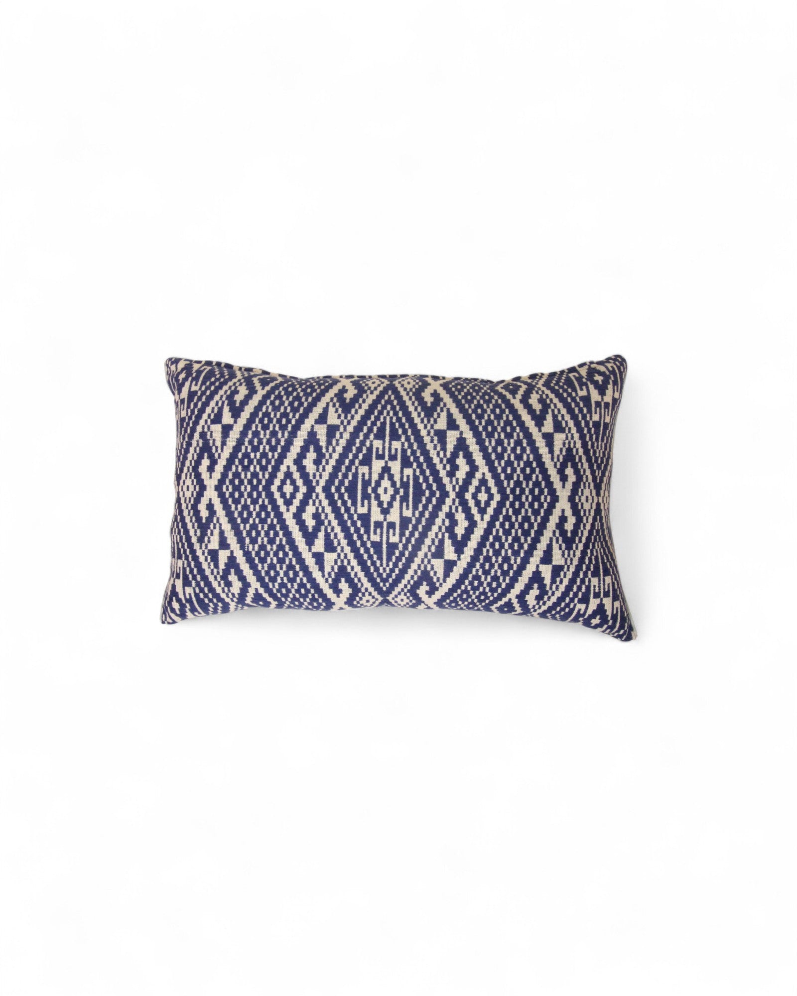 Lumbar Handwoven Indigo-Dye Khit Fabric - Blue & White