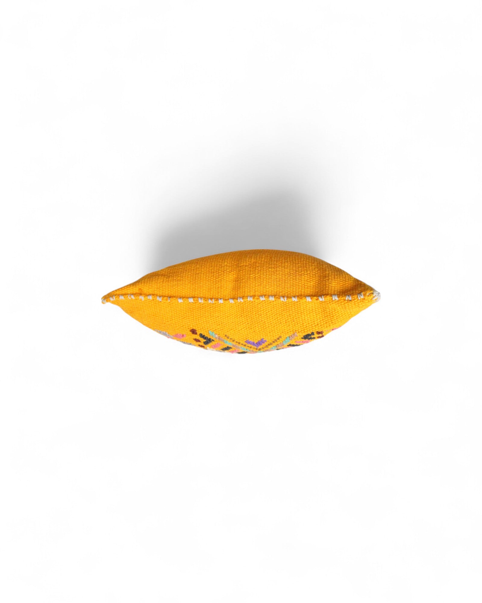 Handwoven Waist Loom Weave Cushion - Yellow
