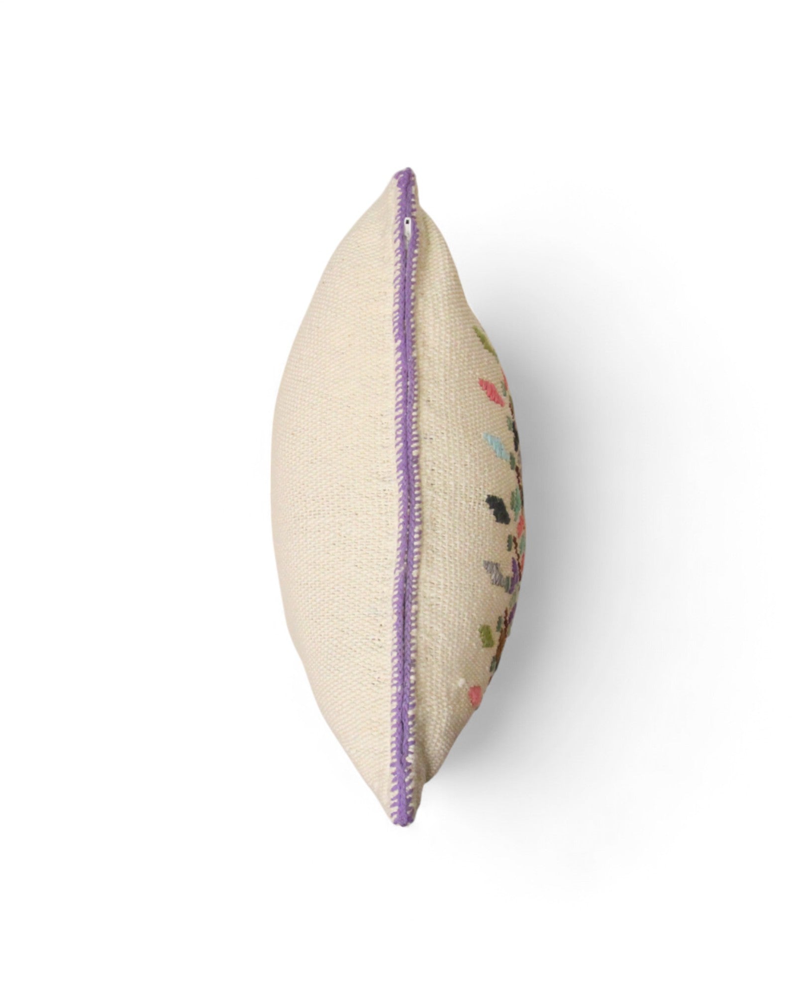 Handwoven Waist Loom Weave Cushion - Off-White