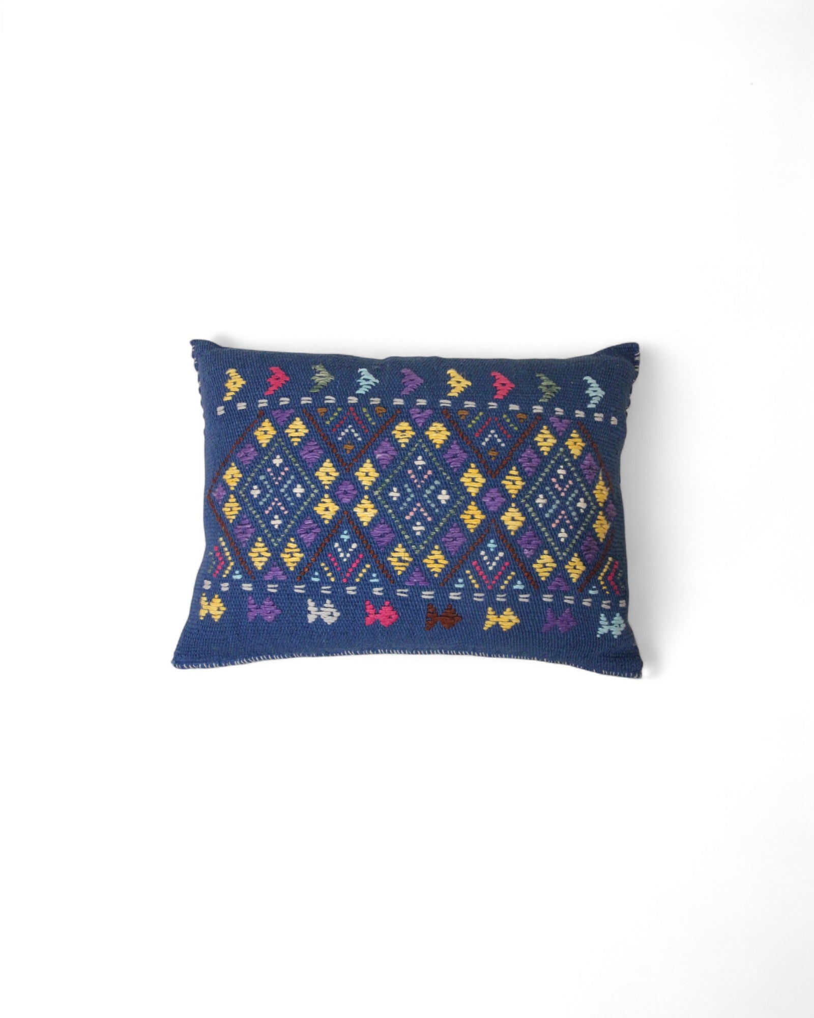 Handwoven Waist Loom Weave Cushion - Blue