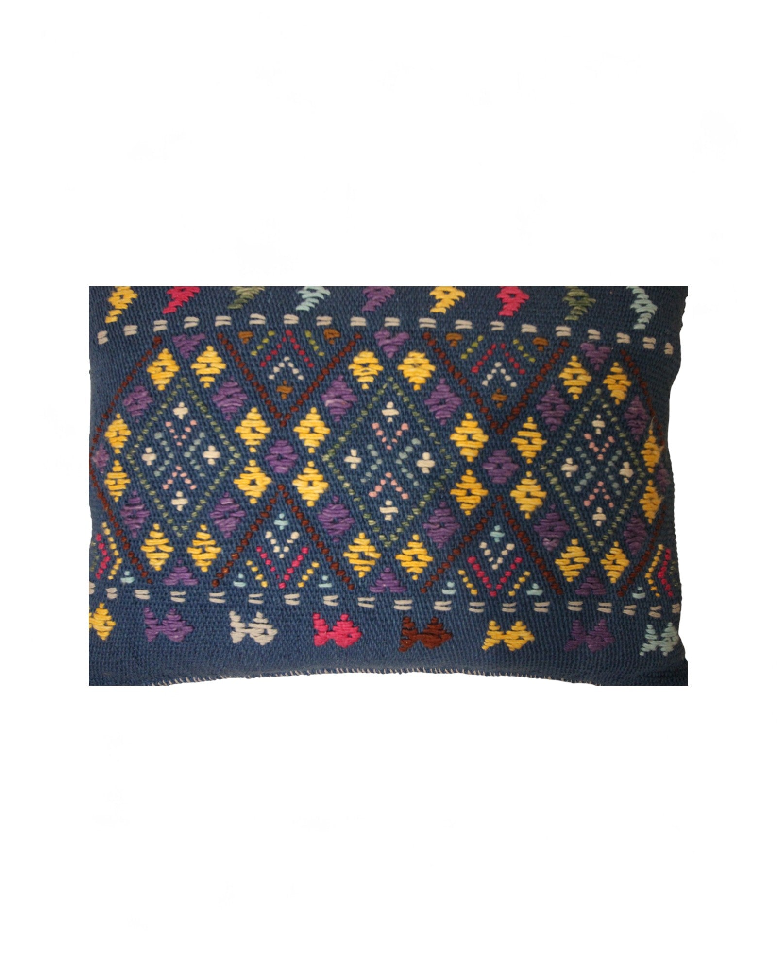 Handwoven Waist Loom Weave Cushion - Blue