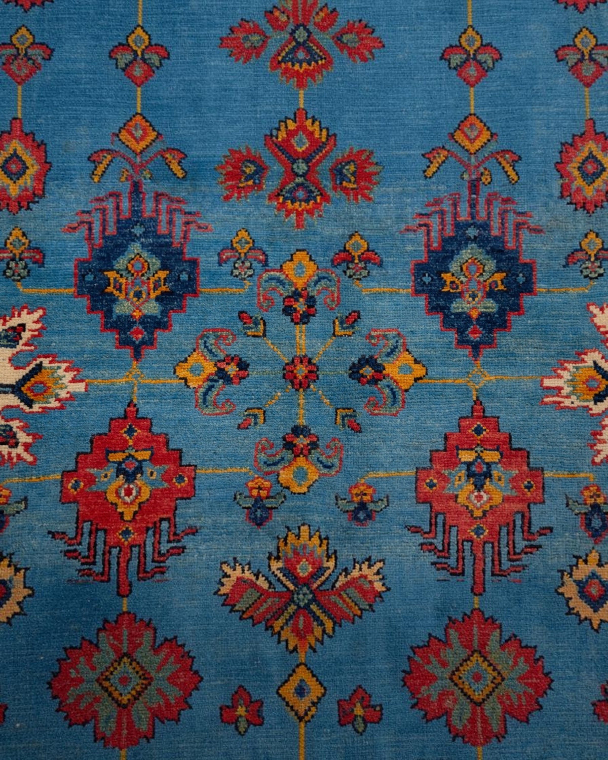 Caucasian Kazak-Style Rug – Sky Blue | 300 x 200cm