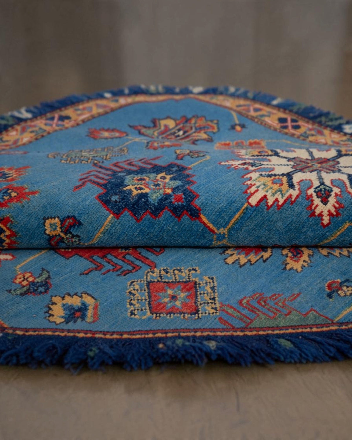 Caucasian Kazak-Style Rug – Sky Blue | 300 x 200cm