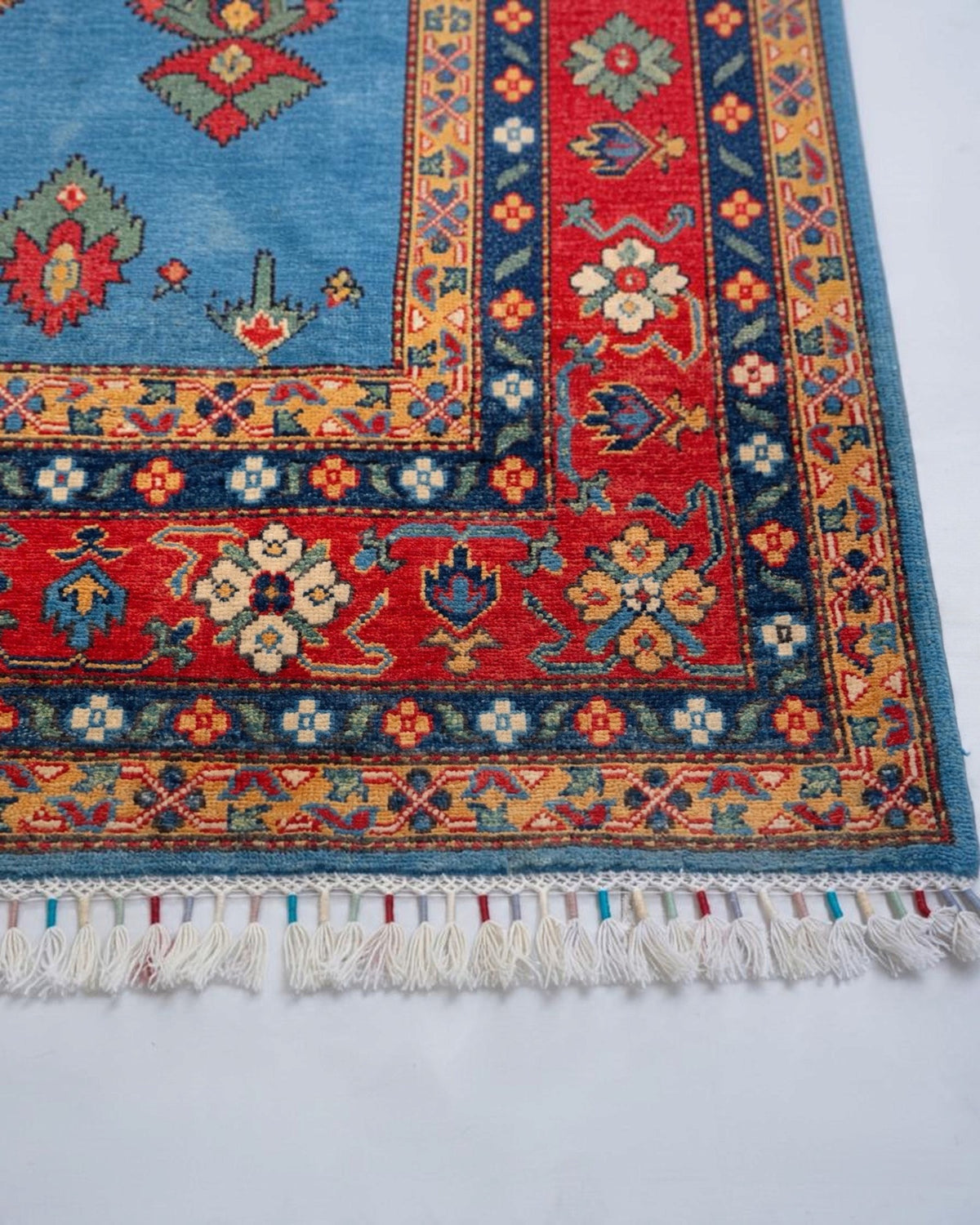 Caucasian Kazak-Style Rug – Sky Blue | 300 x 200cm