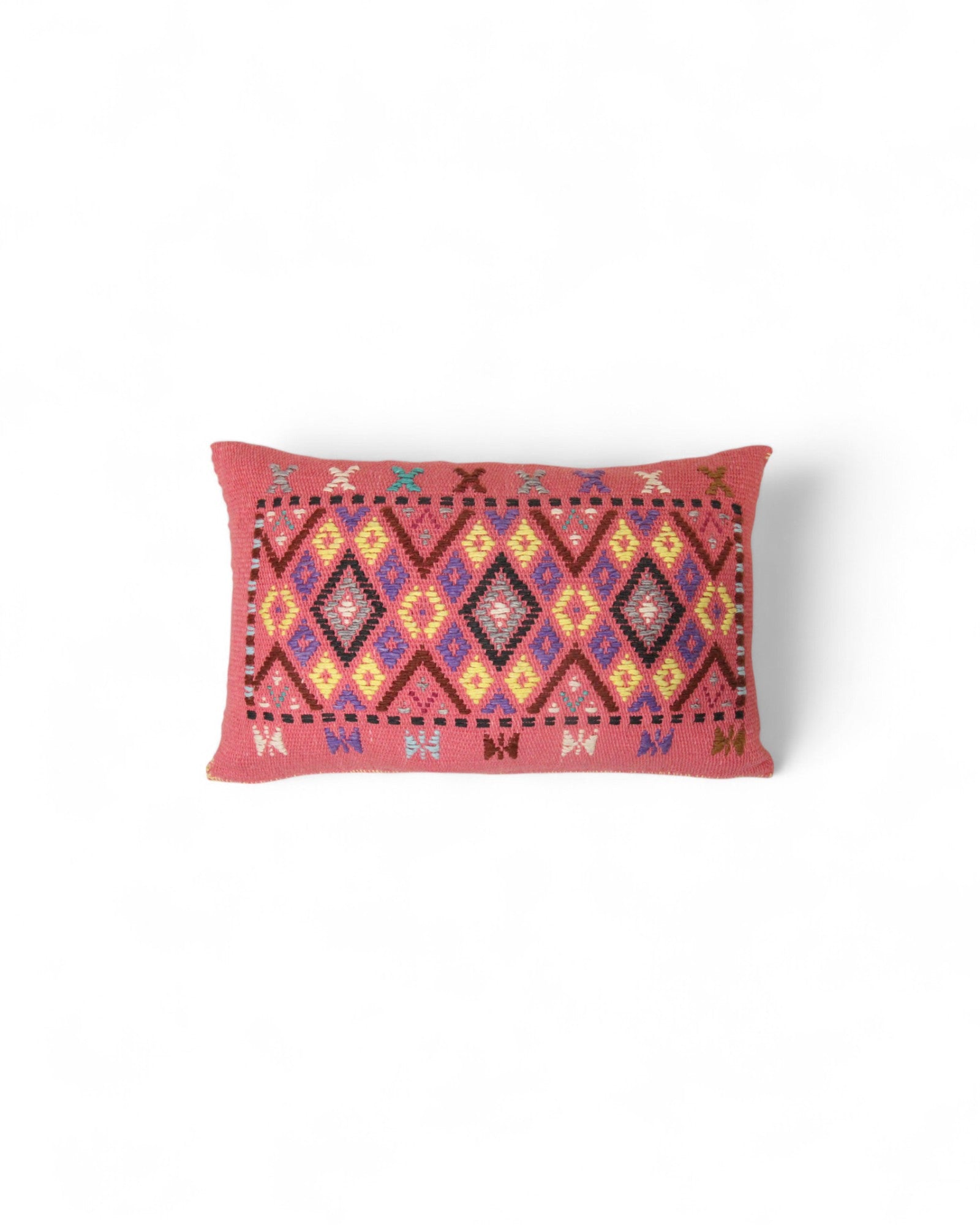 Handwoven Waist Loom Weave Cushion - Lotus Pink